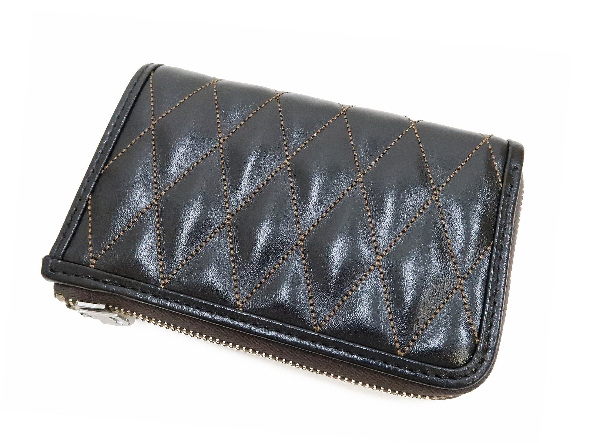 TOYS MCCOY LEATHER QUILTED SHORT WALLET - BLACK