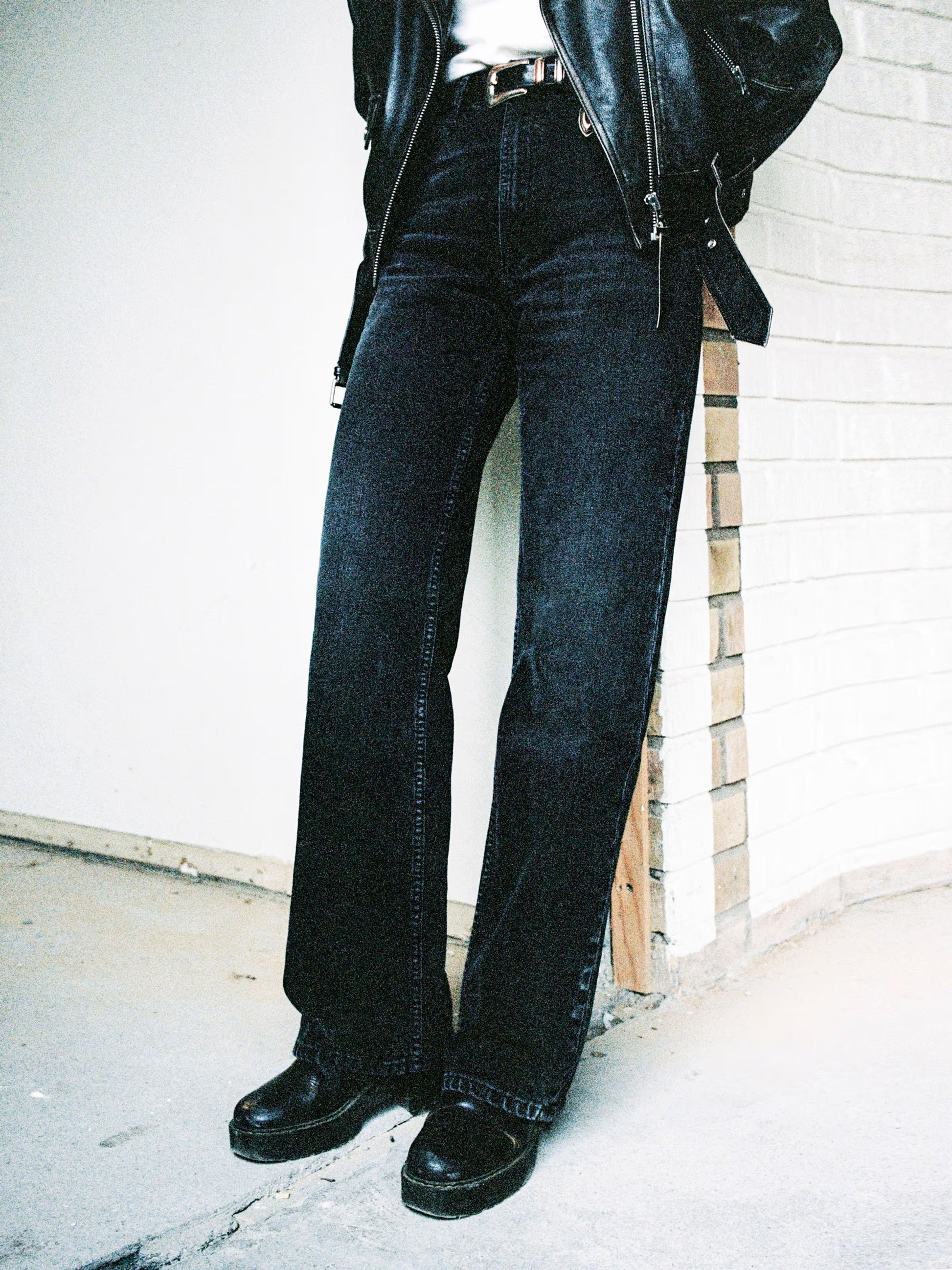 NUDIE JEANS CLEAN EILEEN - BLACK CROSSHATCH