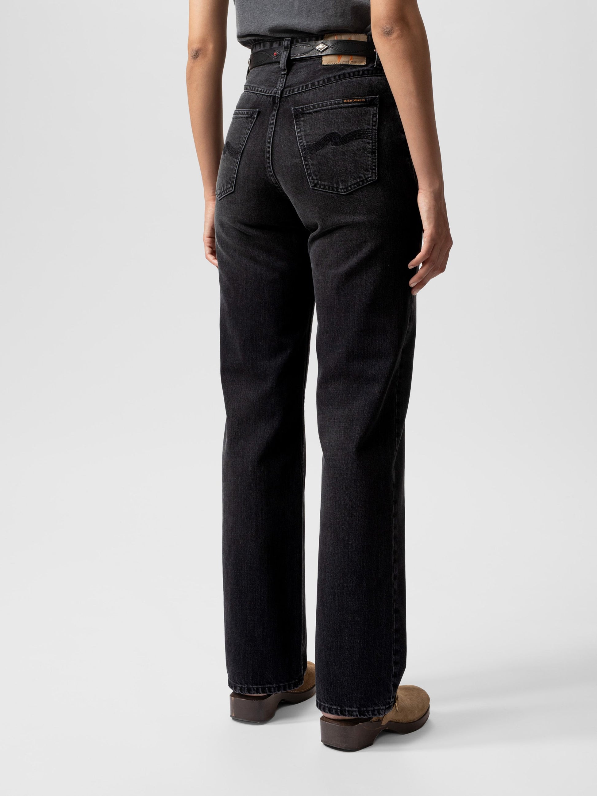 NUDIE JEANS CLEAN EILEEN - BLACK CROSSHATCH