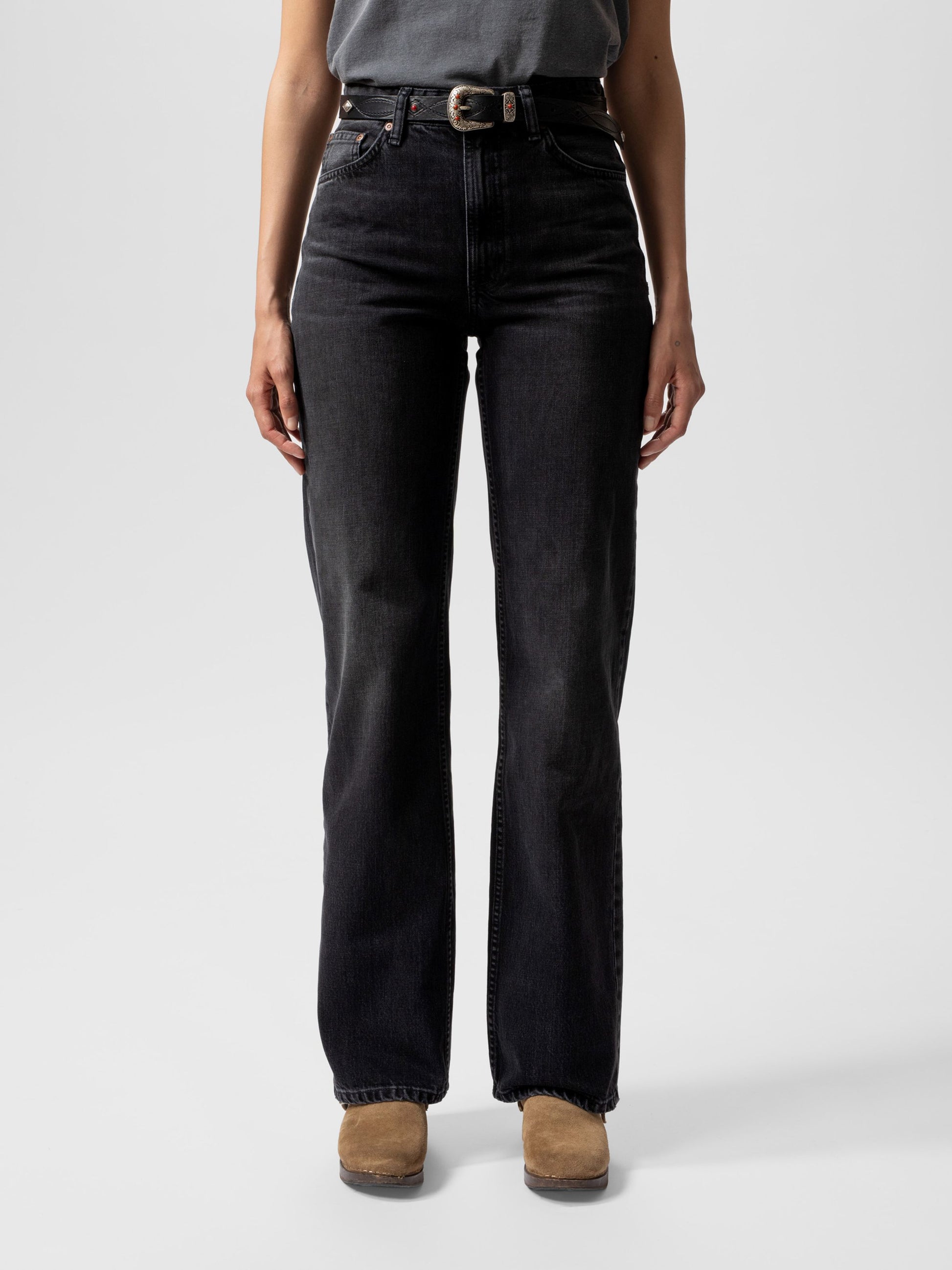 NUDIE JEANS CLEAN EILEEN - BLACK CROSSHATCH