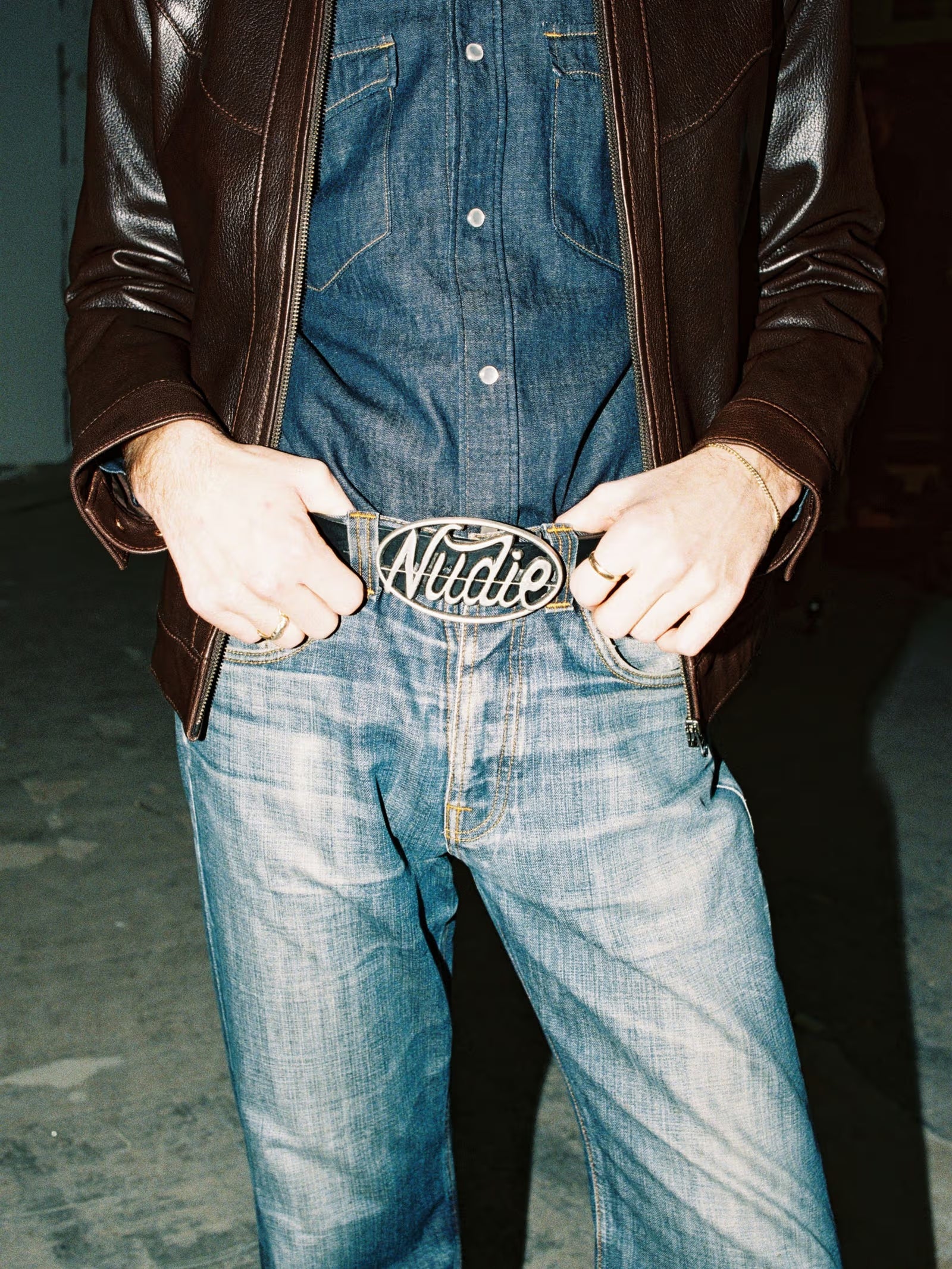 NUDIE JEANS BUCKLE LEATHER BELT - BLACK