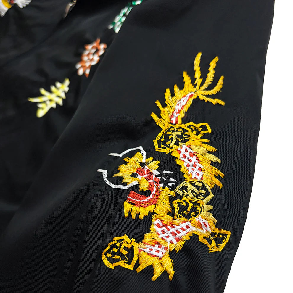 DRY BONES EMBROIDERED JACKET FUKUROKUJU - BLACK
