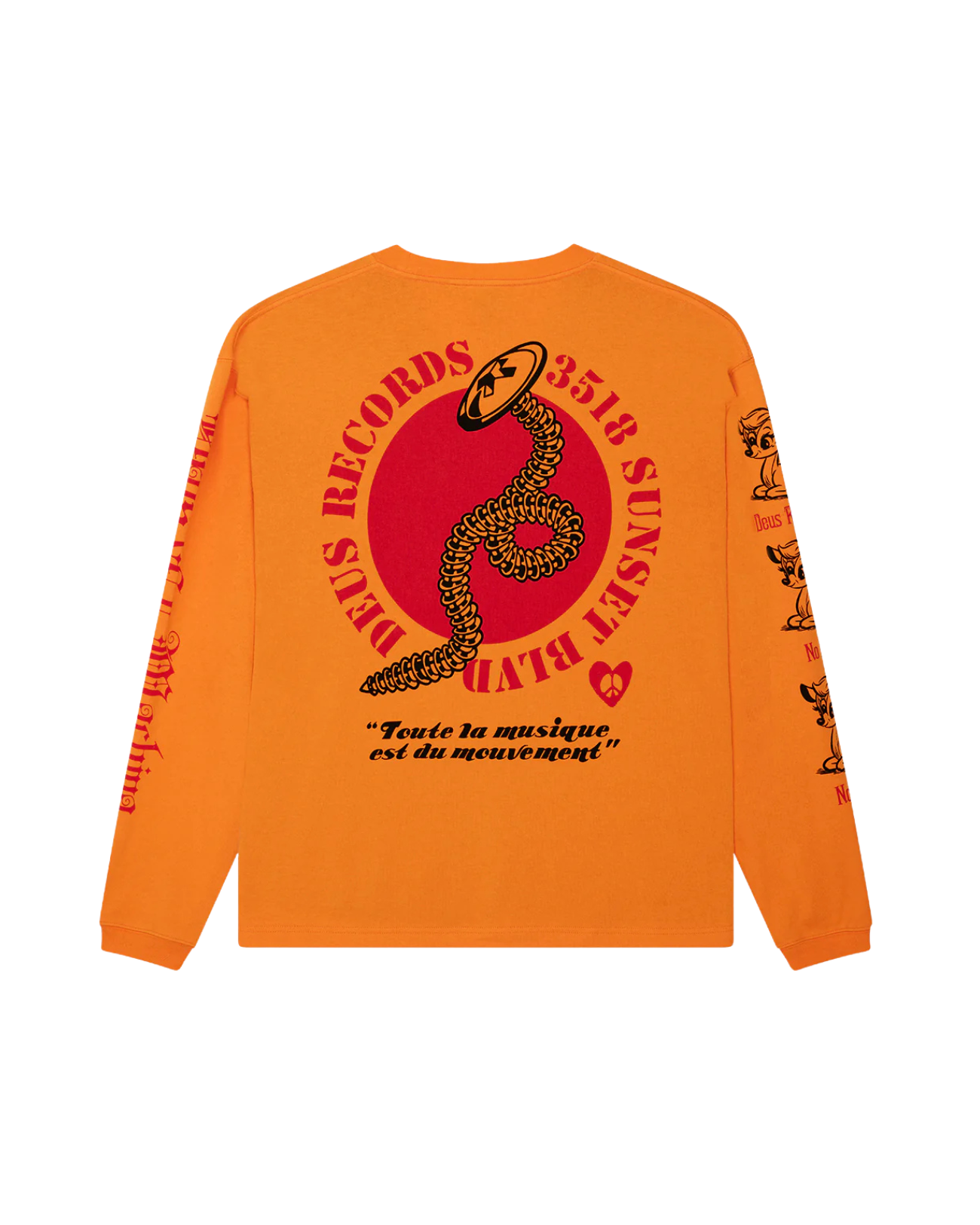 DEUS EX MACHINA DANCING GHOST LS TEE - PERSIMMON ORANGE