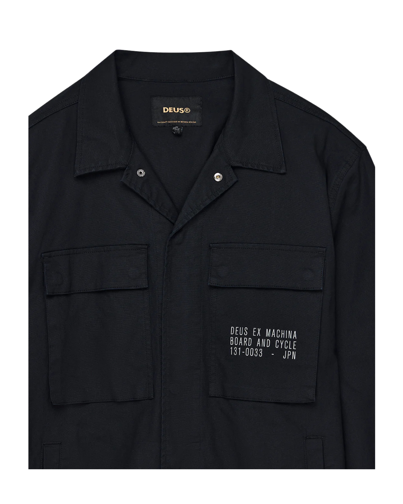DEUS EX MACHINA TOMMY POPLIN SURF SHIRT - BLACK