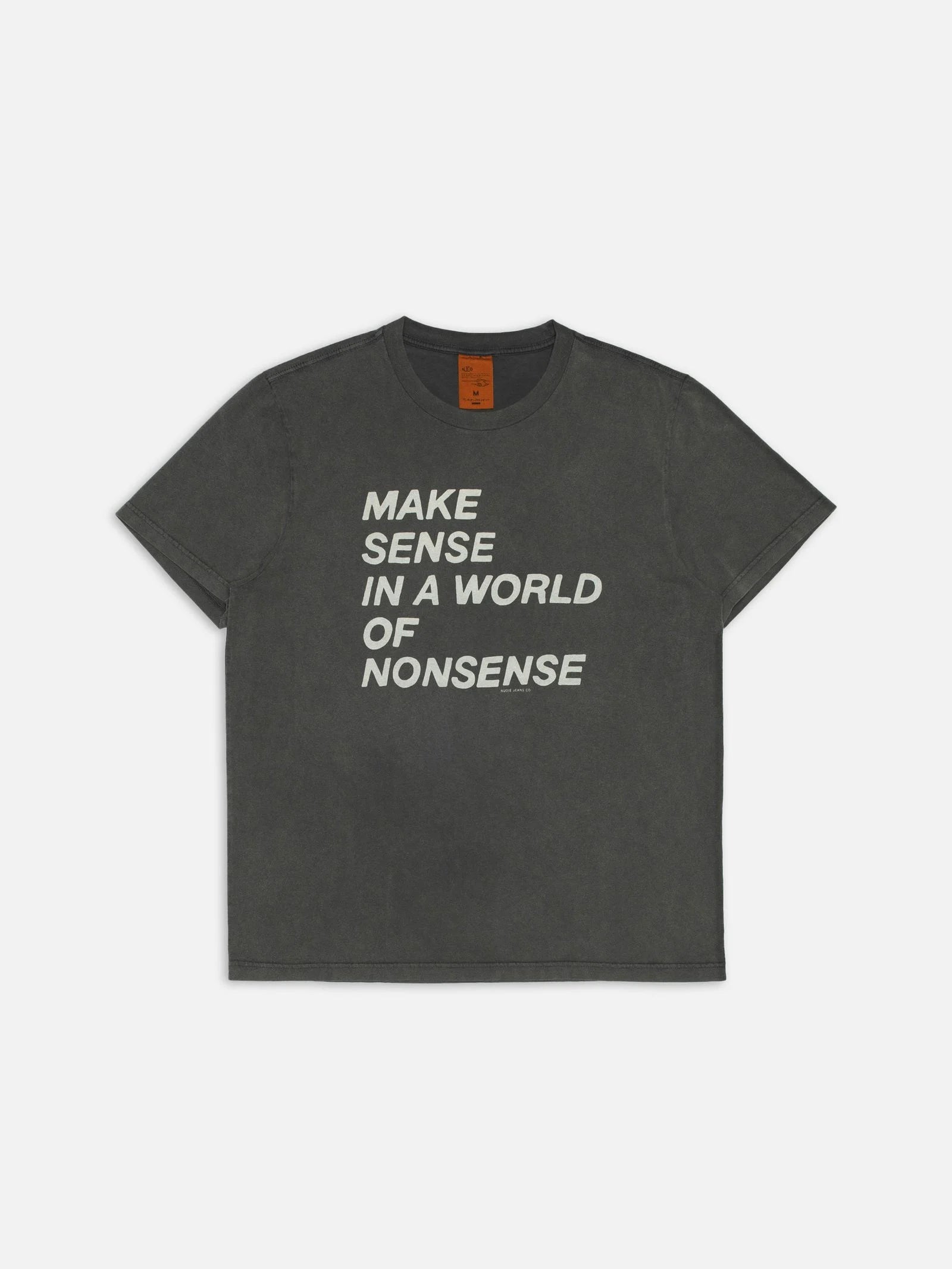 Nudie Jeans Roy Make Sense T-Shirt — Blue — view 2