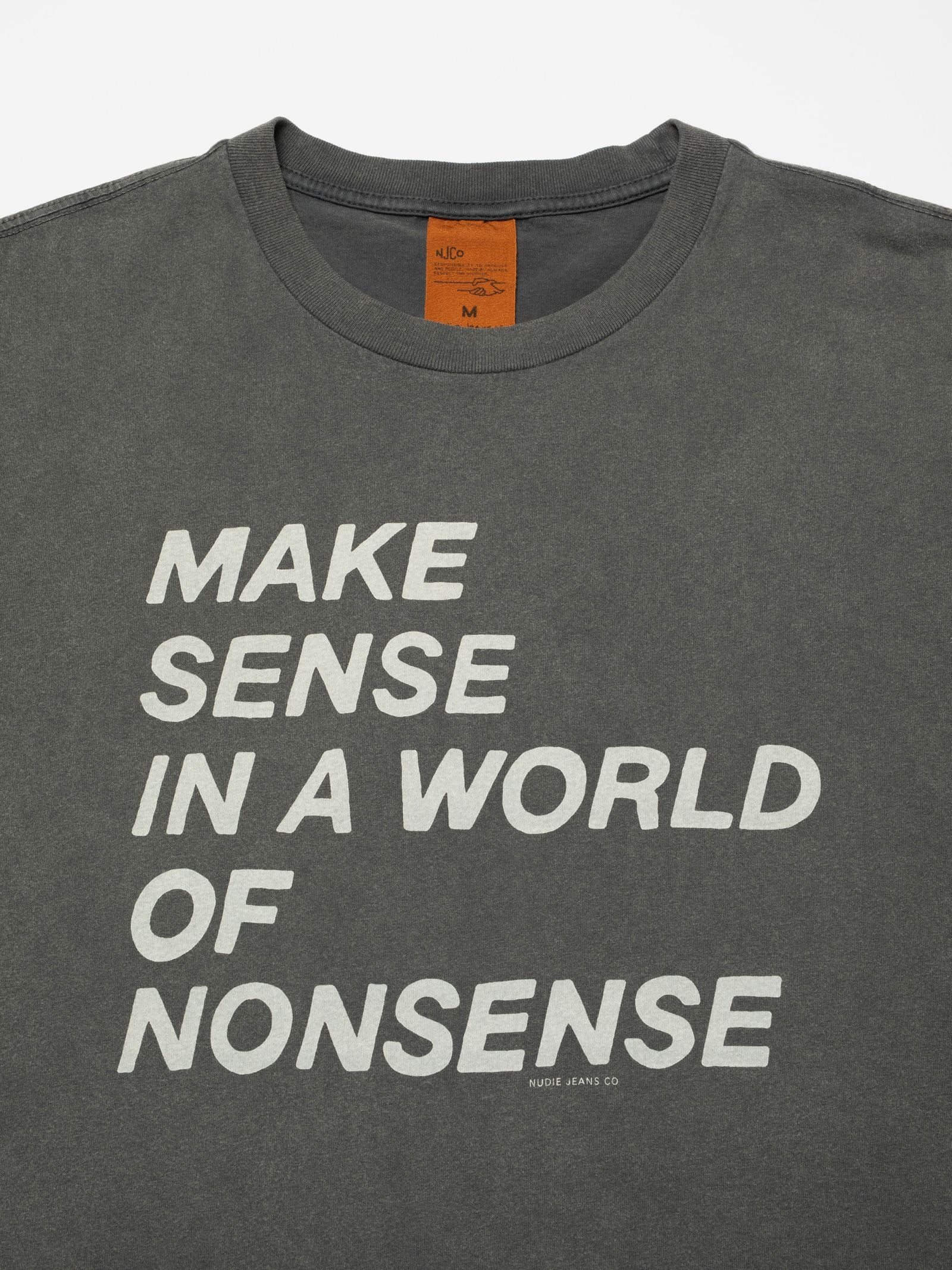 Nudie Jeans Roy Make Sense T-Shirt — Blue — view 3