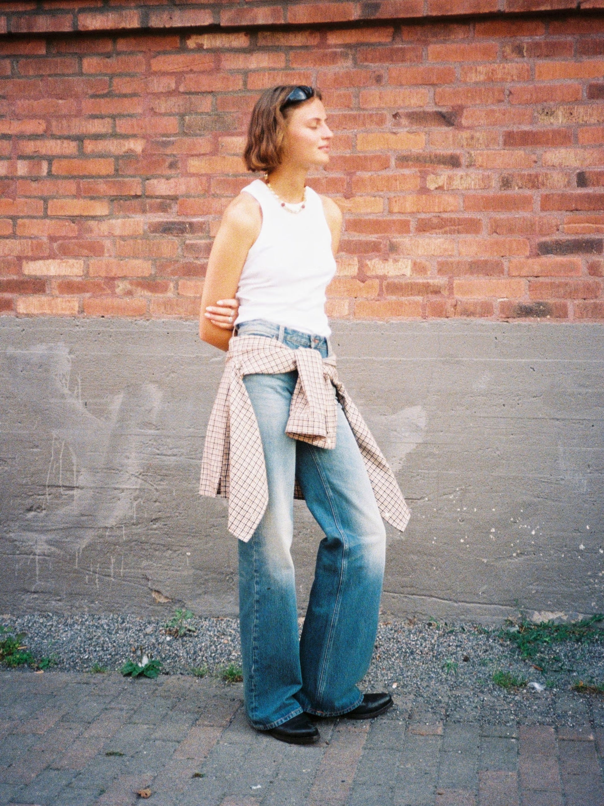 Nudie Jeans Wide Heidi — Golden Drift — front view