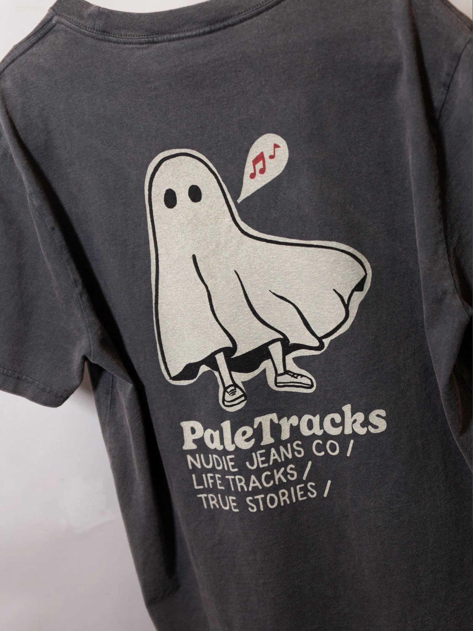 NUDIE JEANS ROY PALE TRACKS T-SHIRT - ANTRACITE