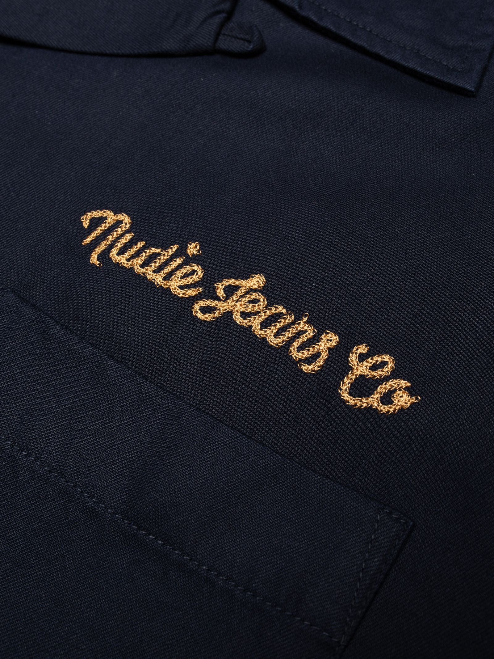 Nudie Jeans Arthur Bowling Shirt 8 Wonders — Navy — view 8