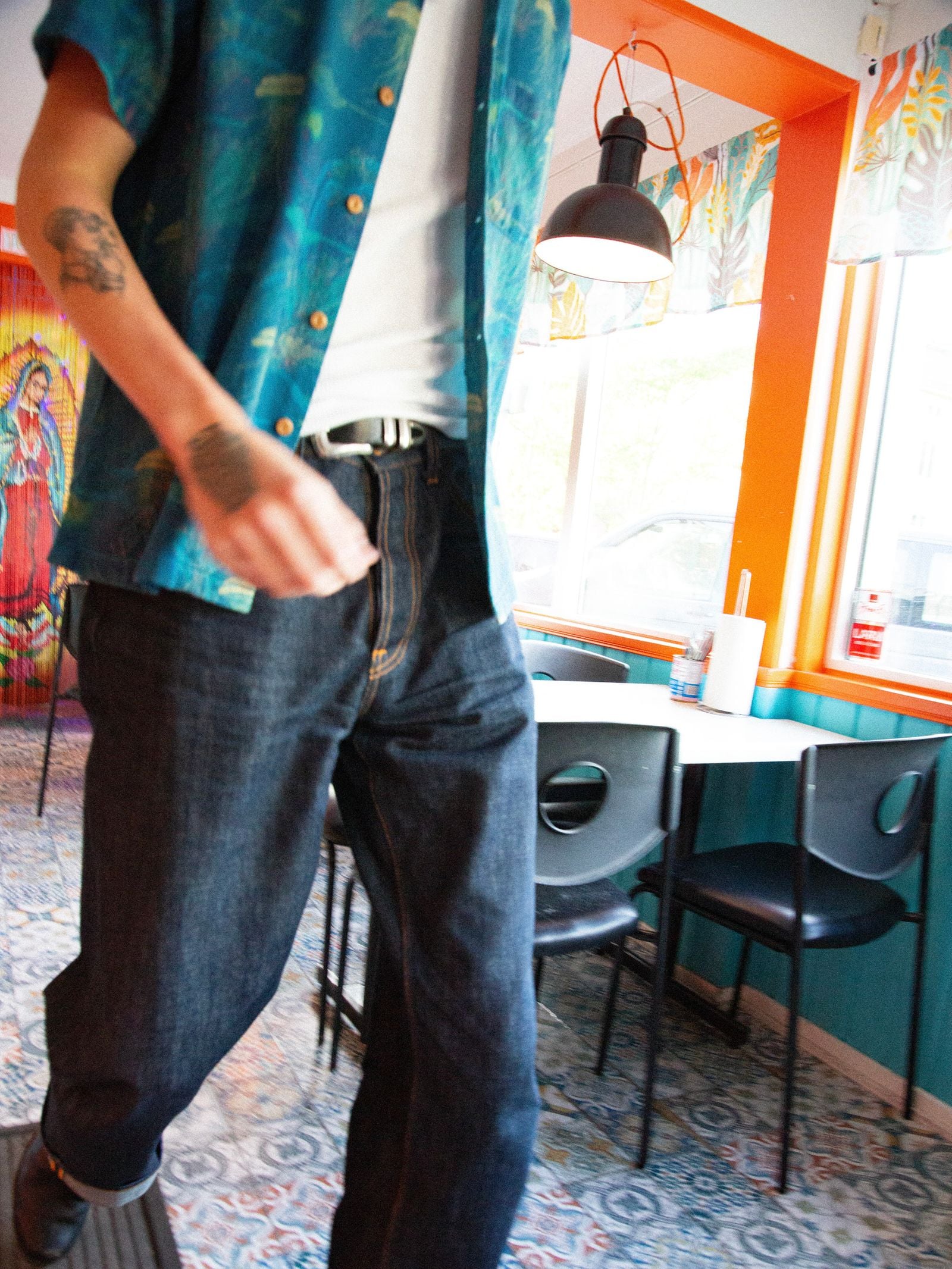 NUDIE JEANS ARVID HAWAII SHIRT DEEP SEA - MULTI