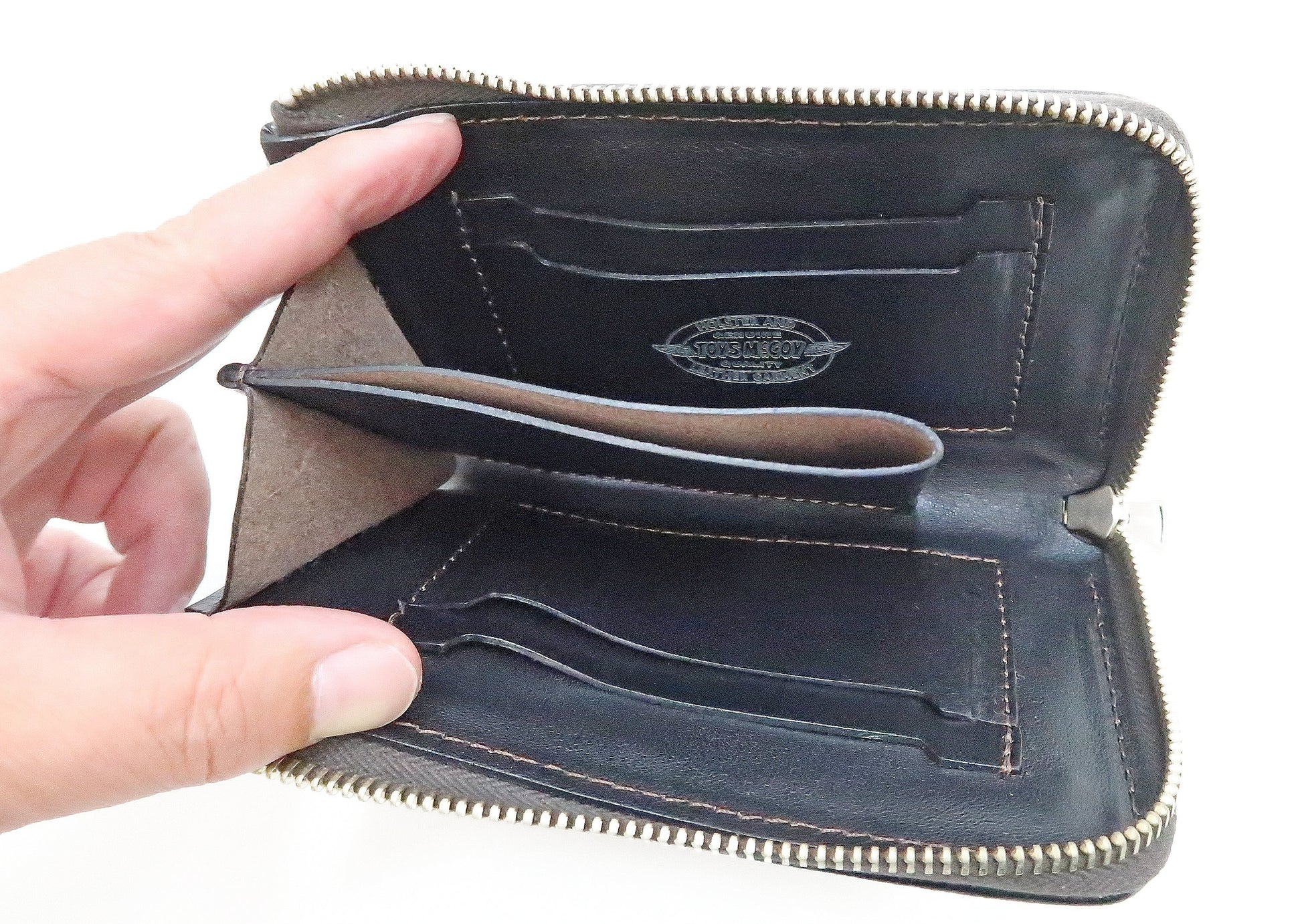TOYS MCCOY LEATHER QUILTED SHORT WALLET - BLACK