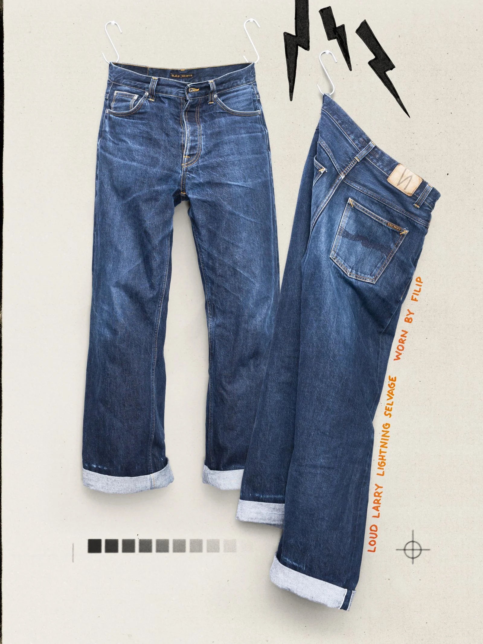 NUDIE JEANS LOUD LARRY - DRY LIGHTNING SELVAGE