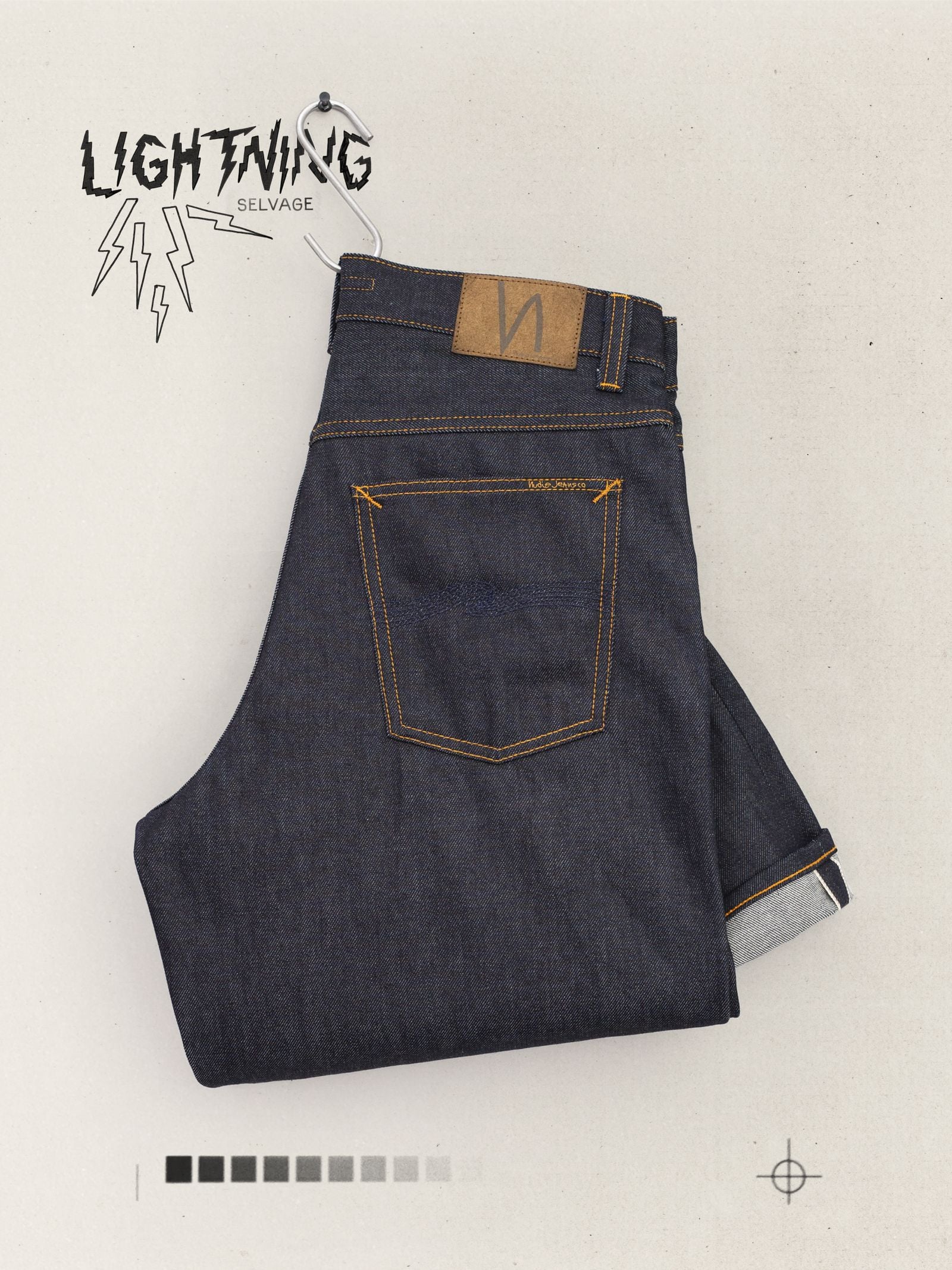 NUDIE JEANS LOUD LARRY - DRY LIGHTNING SELVAGE
