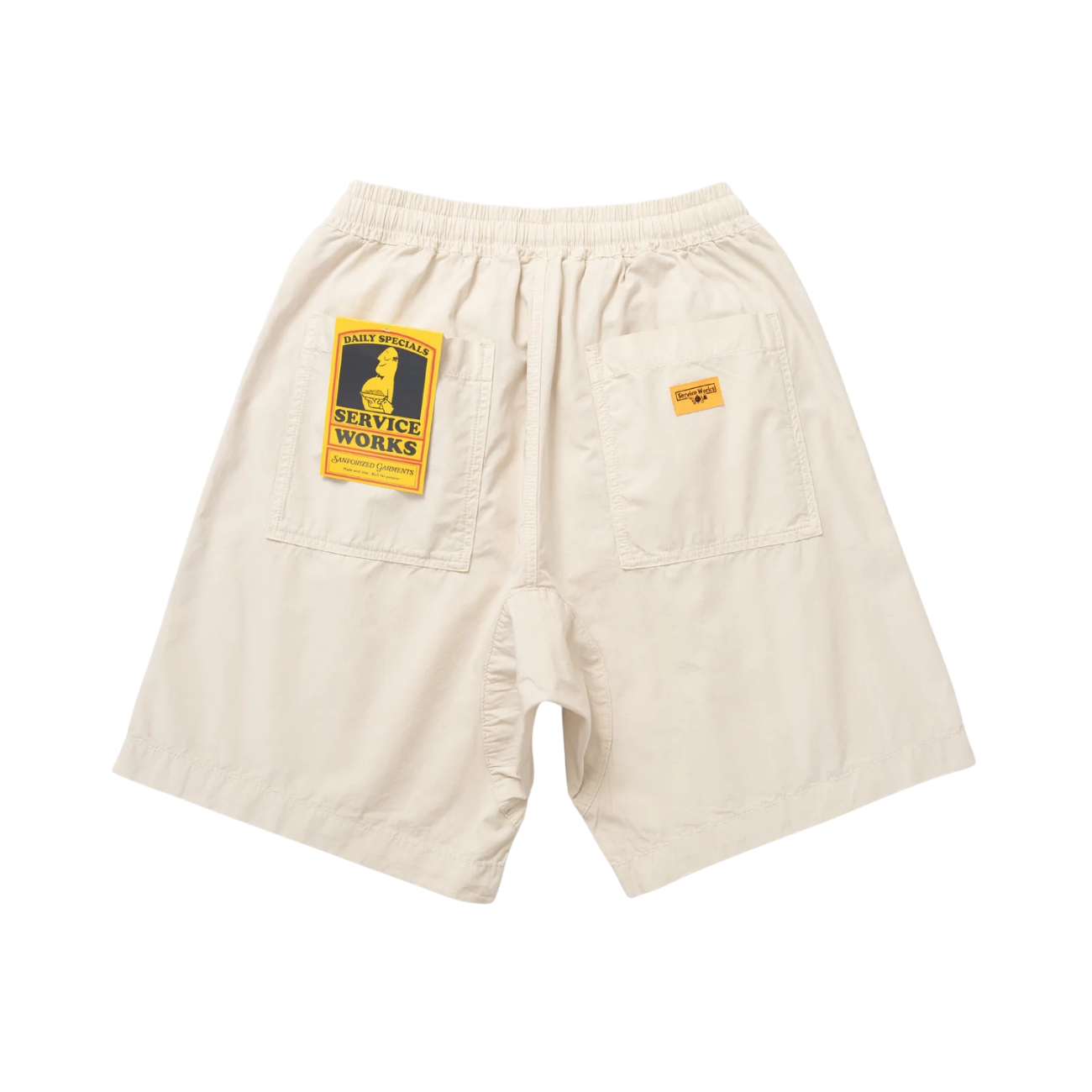 SERVICE WORKS POPLIN CHEF SHORT - WHITE OAK