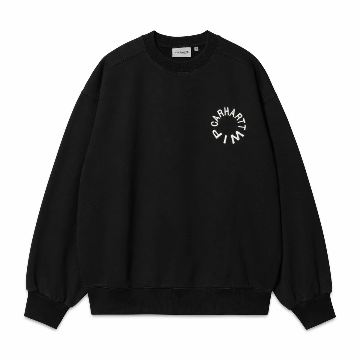CARHARTT WIP WORK VARSITY SWEAT - BLACK/WAX STONE WASHED