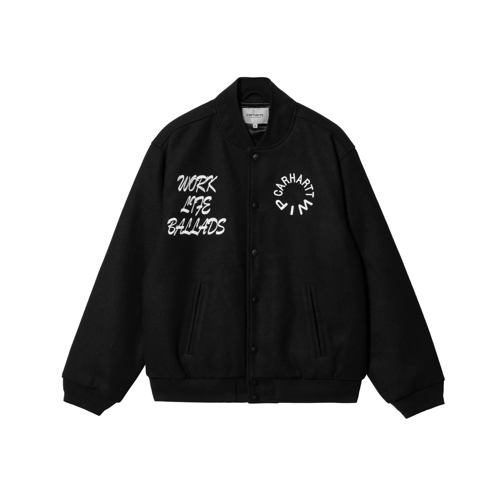 CARHARTT WIP WORK VARSITY BOMBER - BLACK
