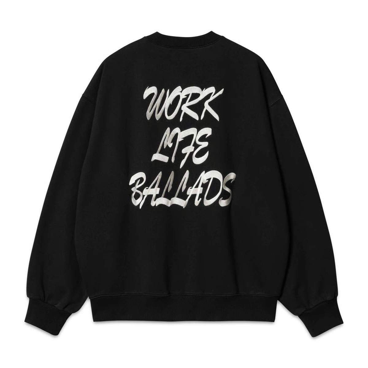 CARHARTT WIP WORK VARSITY SWEAT - BLACK/WAX STONE WASHED