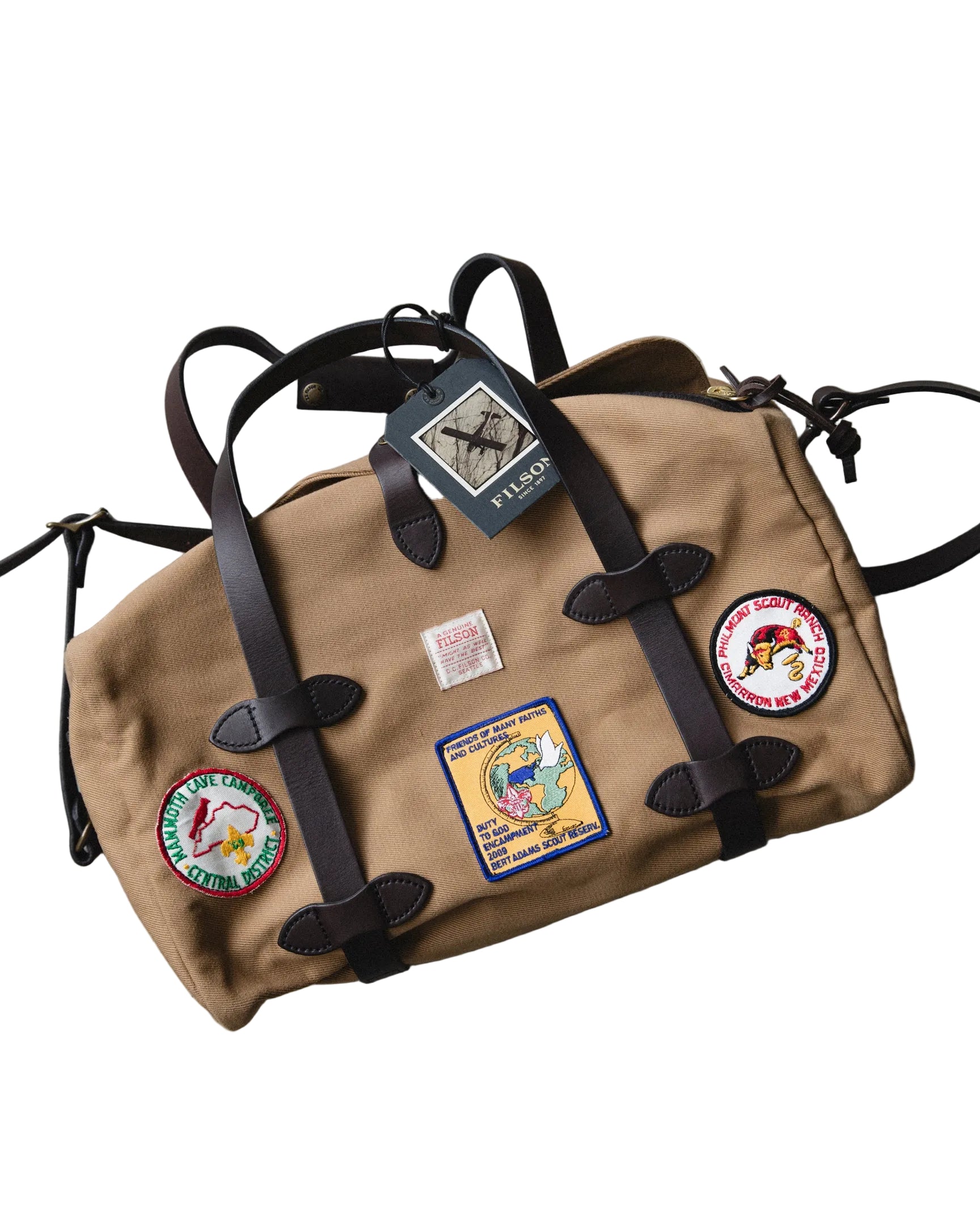 FILSON LIMITED EDITION SMALL DUFFLE BAG WITH PATCH - TAN