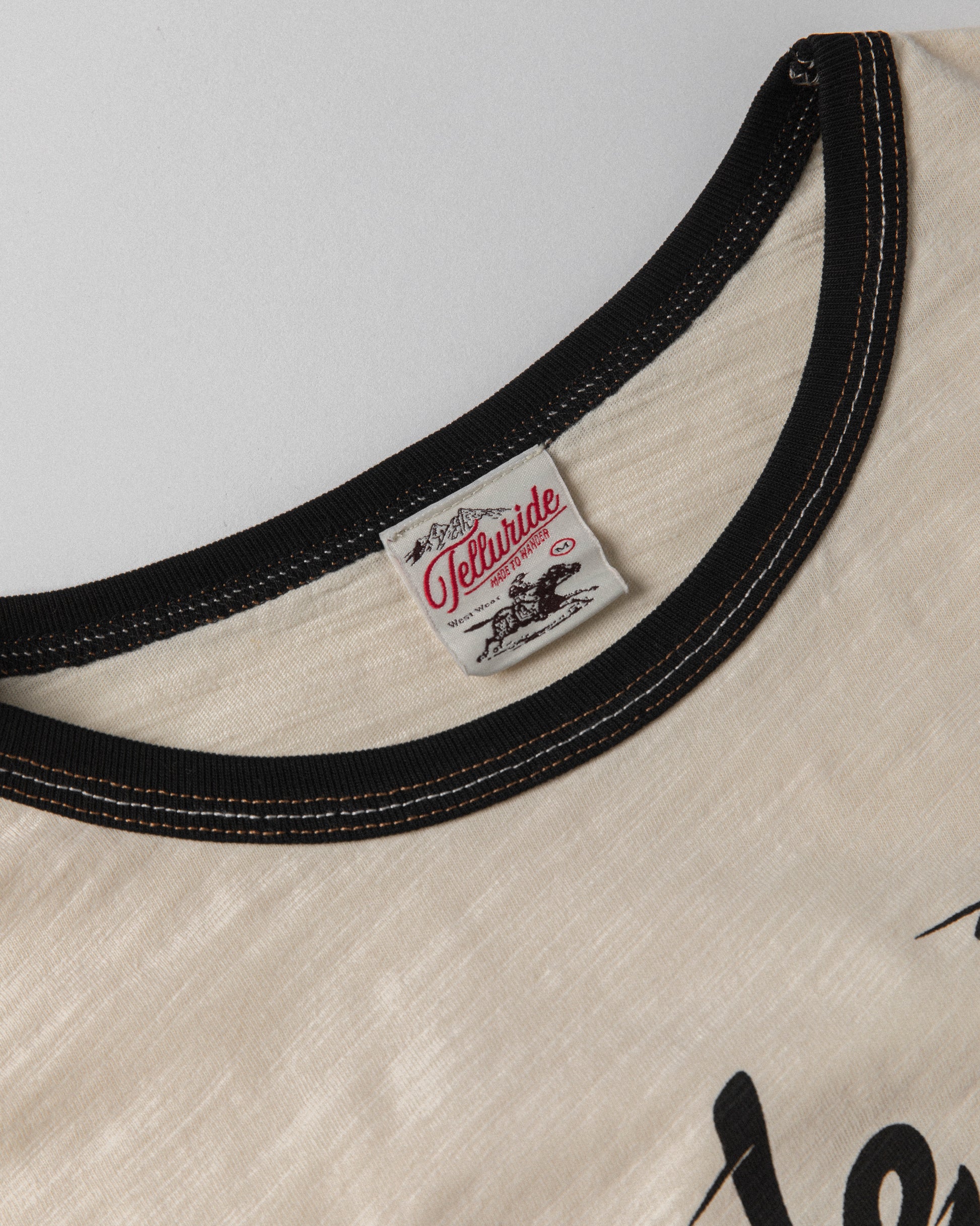 TELLURIDE - RINGER TEE RIDE FAST - WHITE/BLACK