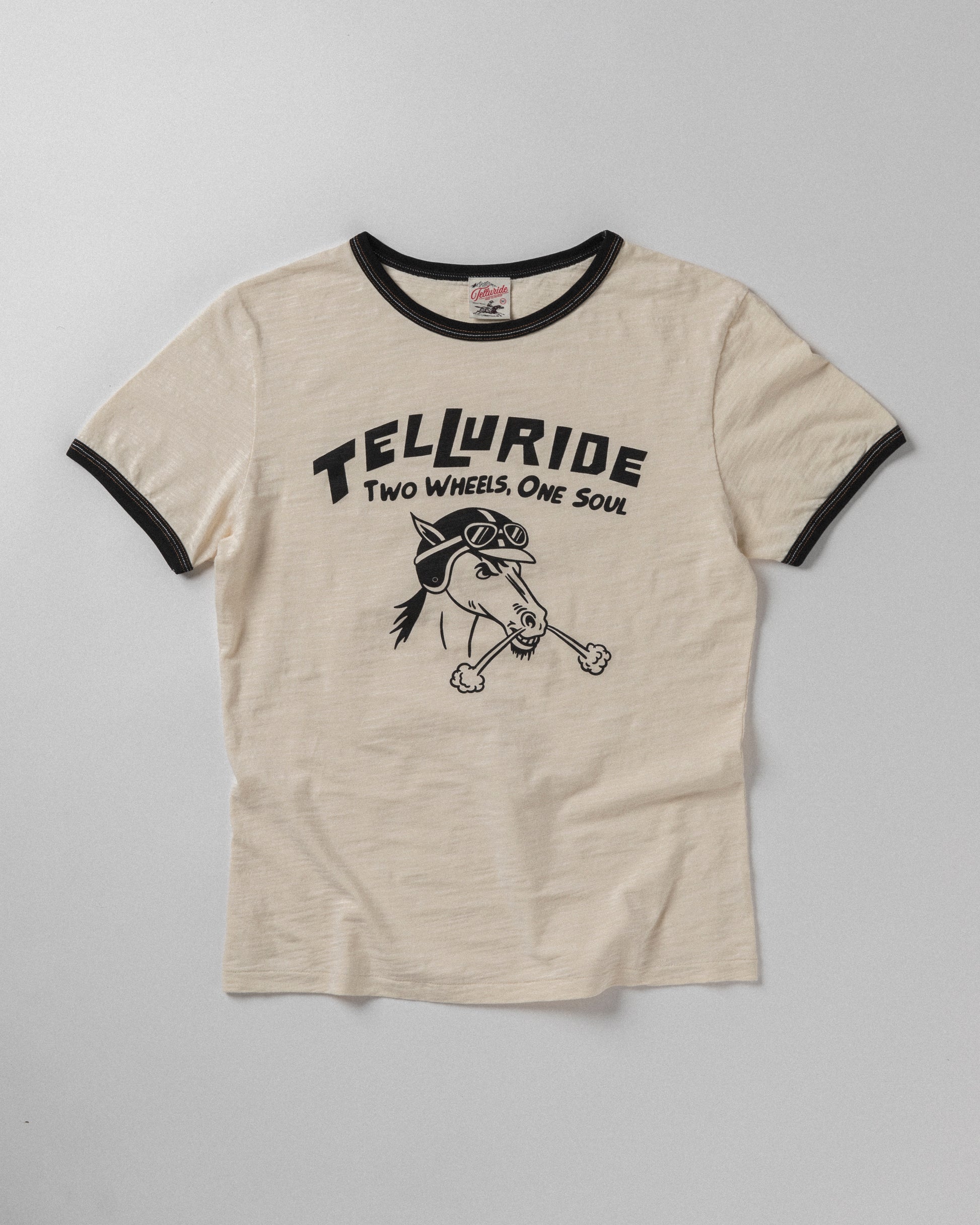 TELLURIDE - RINGER TEE RIDE FAST - WHITE/BLACK