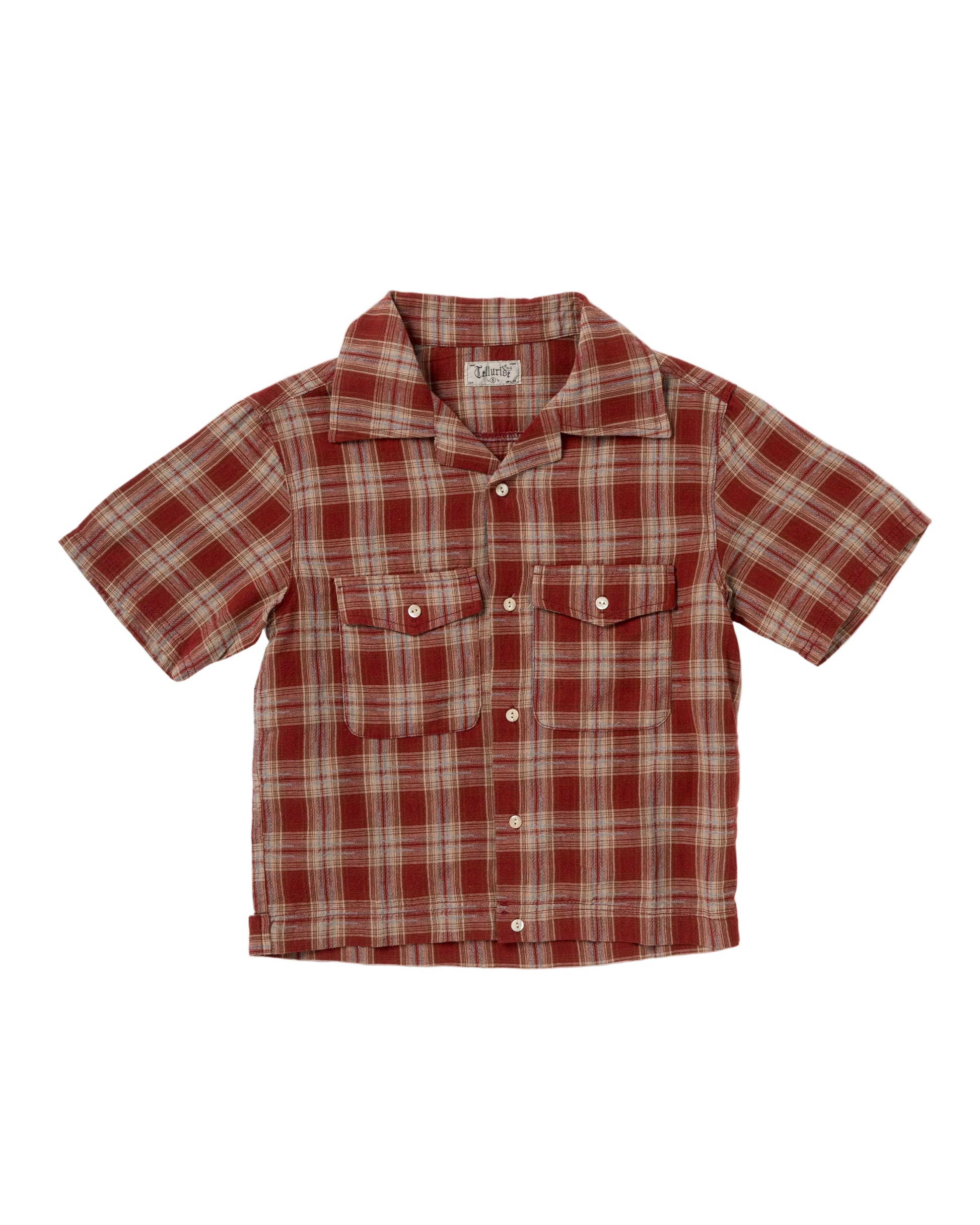 Telluride Drifter Check Flannel Cotton Dye Shirt — Terracotta — view 2