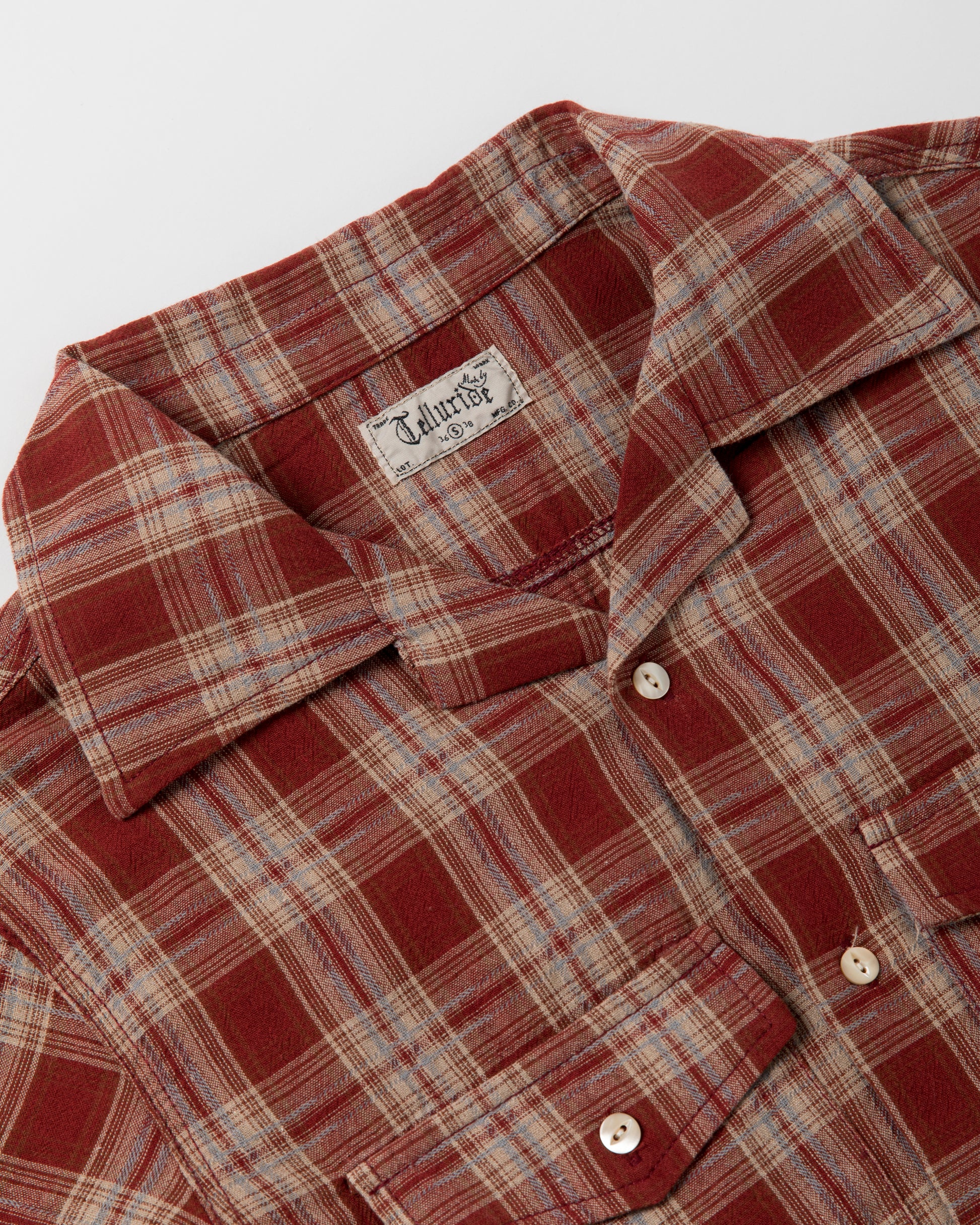 Telluride Drifter Check Flannel Cotton Dye Shirt — Terracotta — view 5