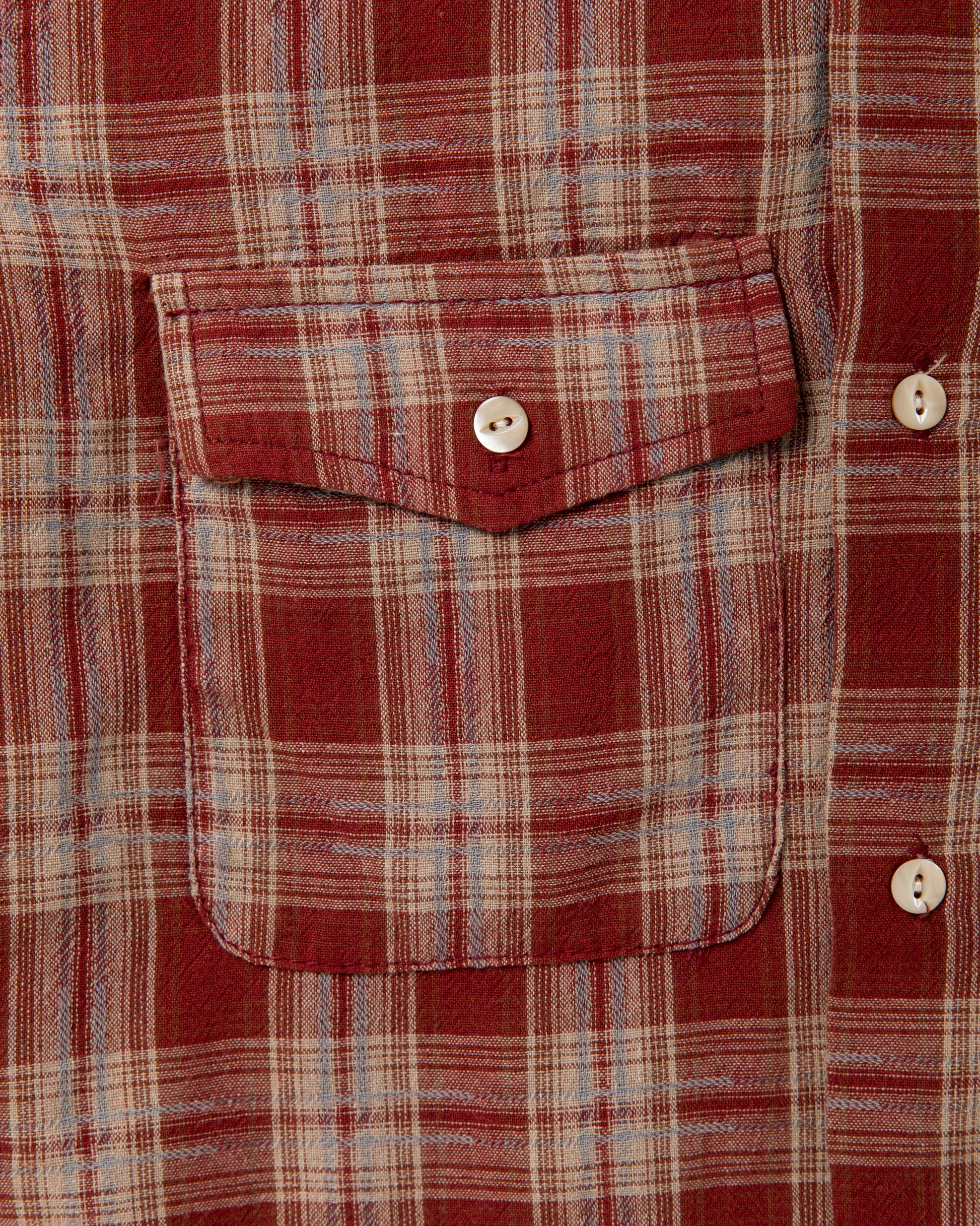 Telluride Drifter Check Flannel Cotton Dye Shirt — Terracotta — view 7