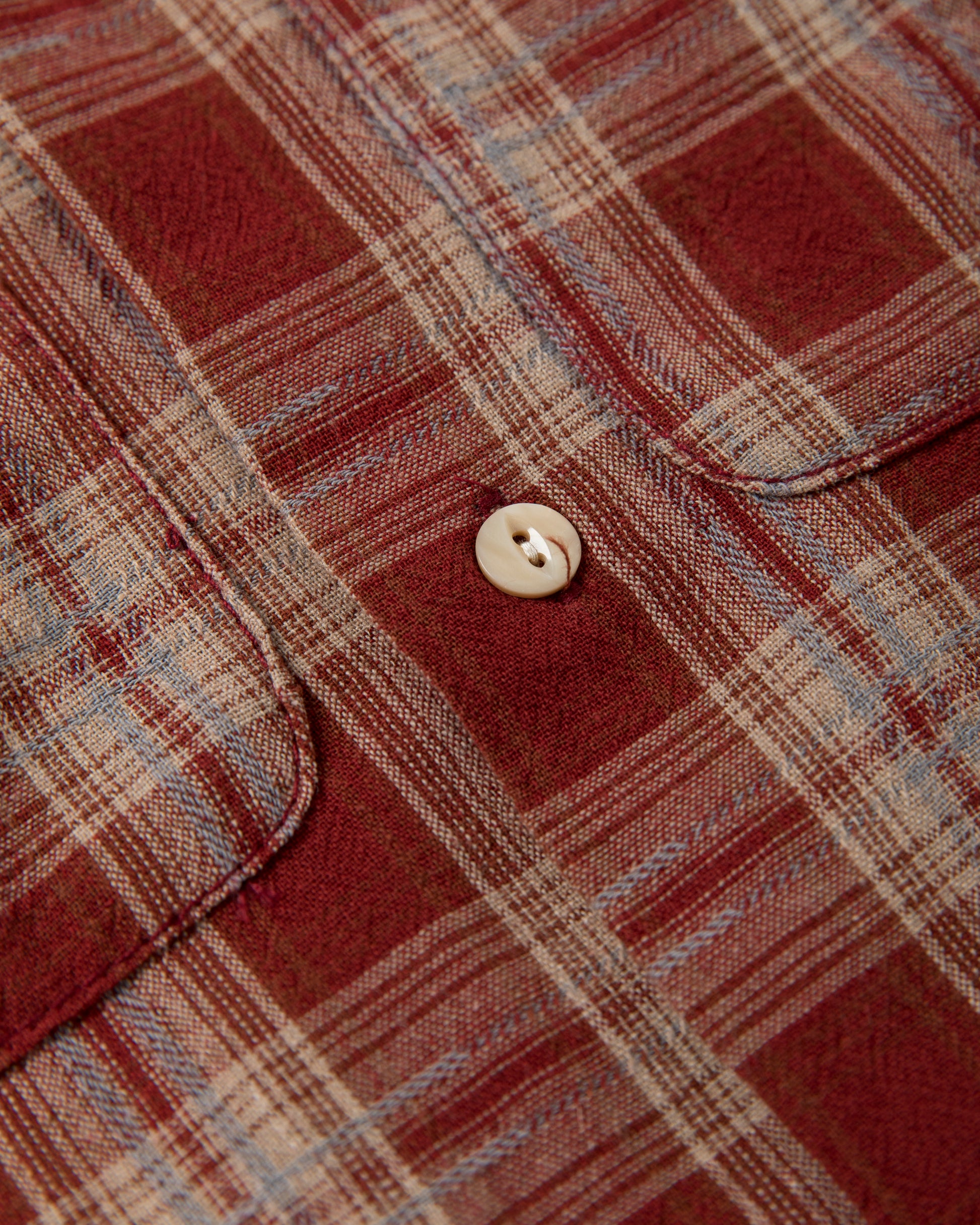 Telluride Drifter Check Flannel Cotton Dye Shirt — Terracotta — view 10