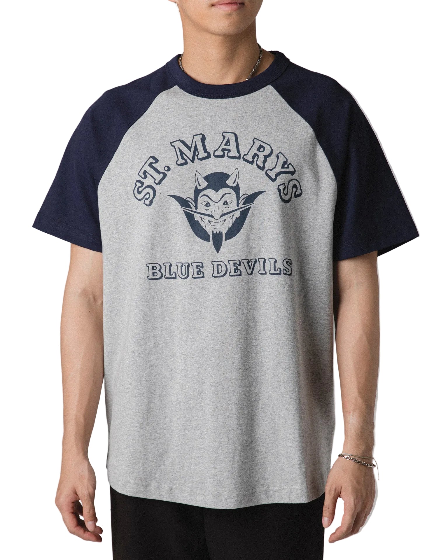 TELLURIDE SPINE RAGLAN TEE ST. MARY - GREY/NAVY