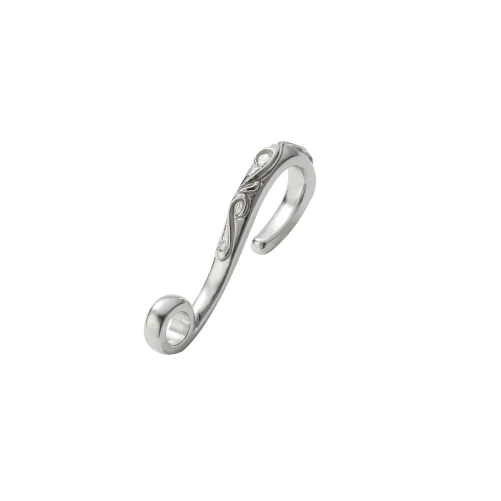 SAAD RHODIUM PLATED ARABESQUE S-SHAPED HOOK NECKLACE PARTS