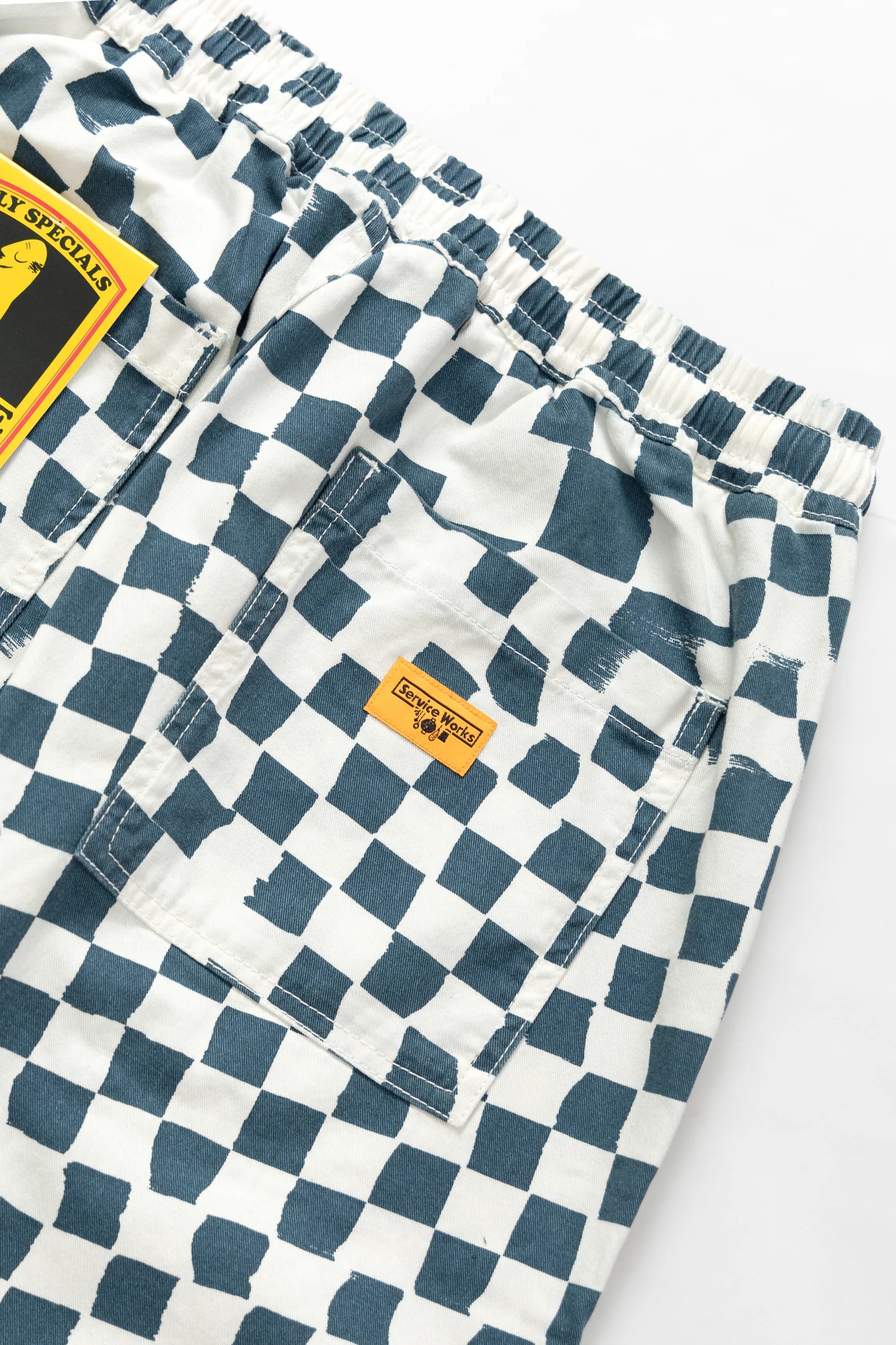 Service Works Drill Printed Chef Pant — Teal Checker — view 5