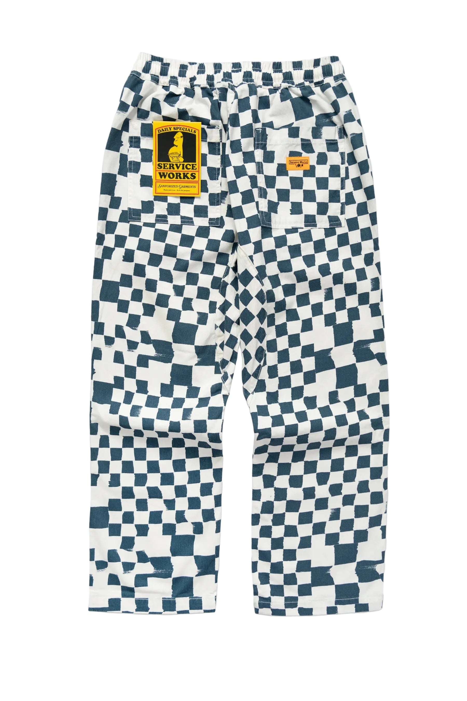 Service Works Drill Printed Chef Pant — Teal Checker — view 2
