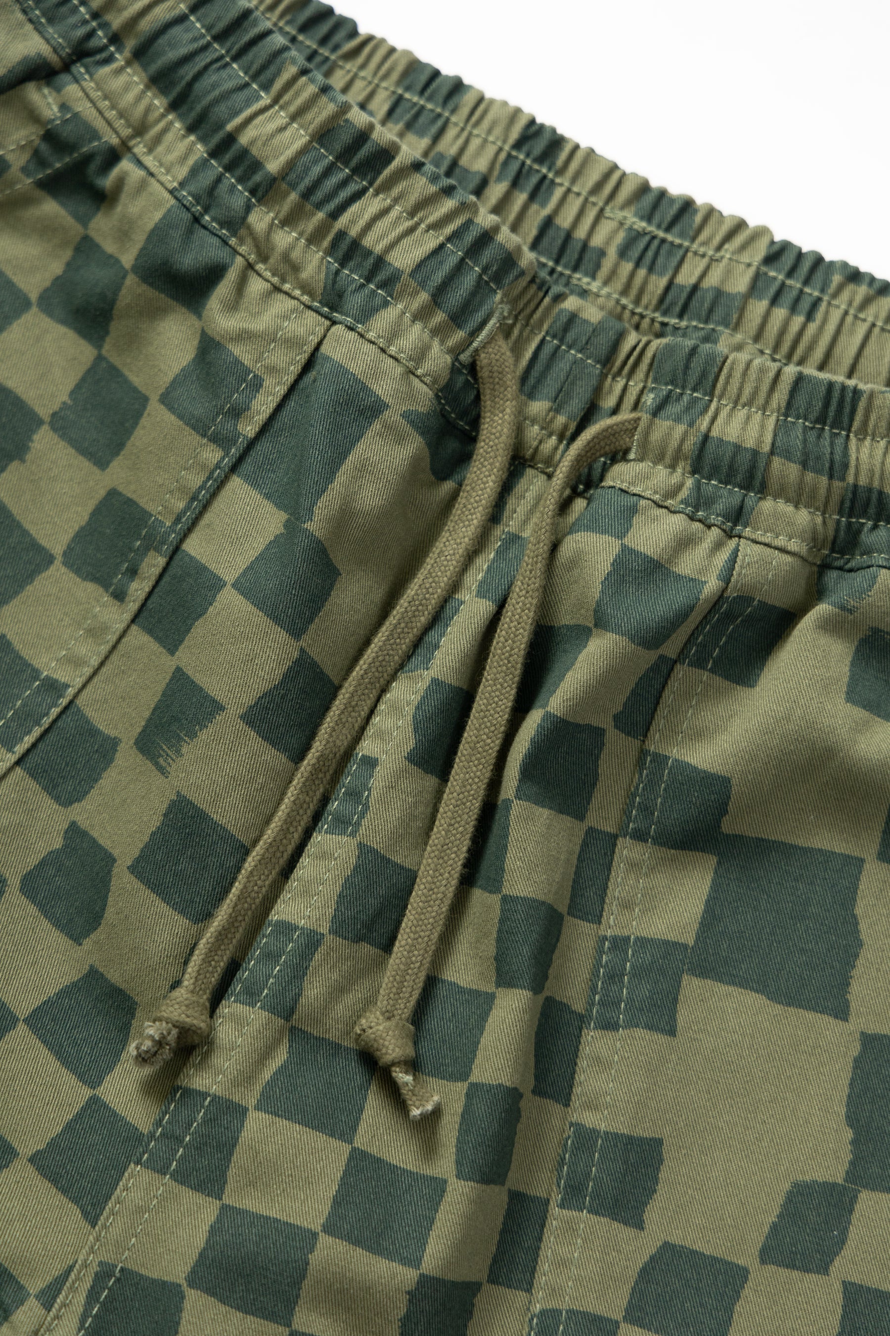 Service Works Drill Printed Chef Short — Olive Checker — view 3