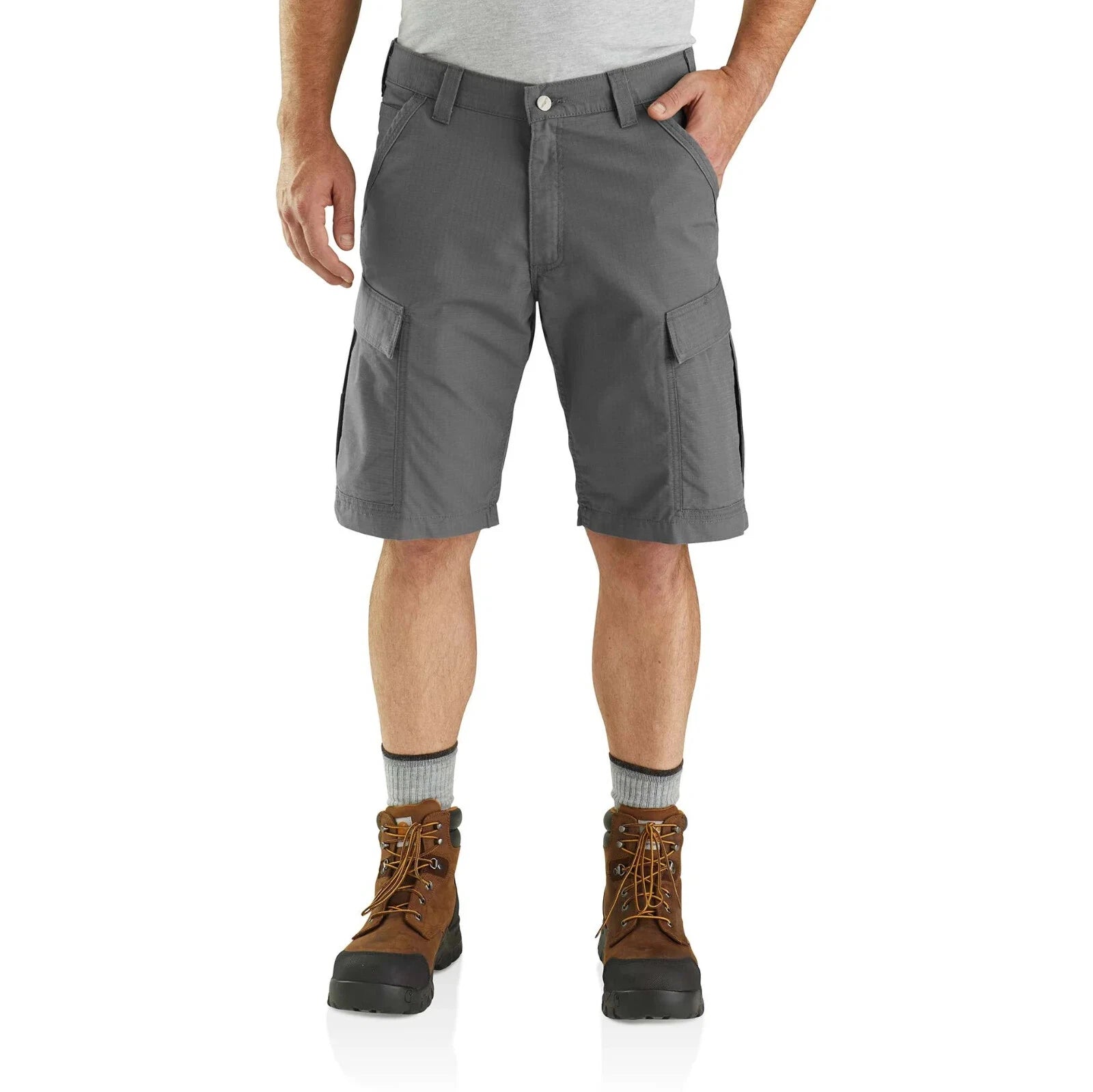 CARHARTT RUGGED FLEX RELAXED FIT CANVAS CARGO WORK SHORT - SHADOW