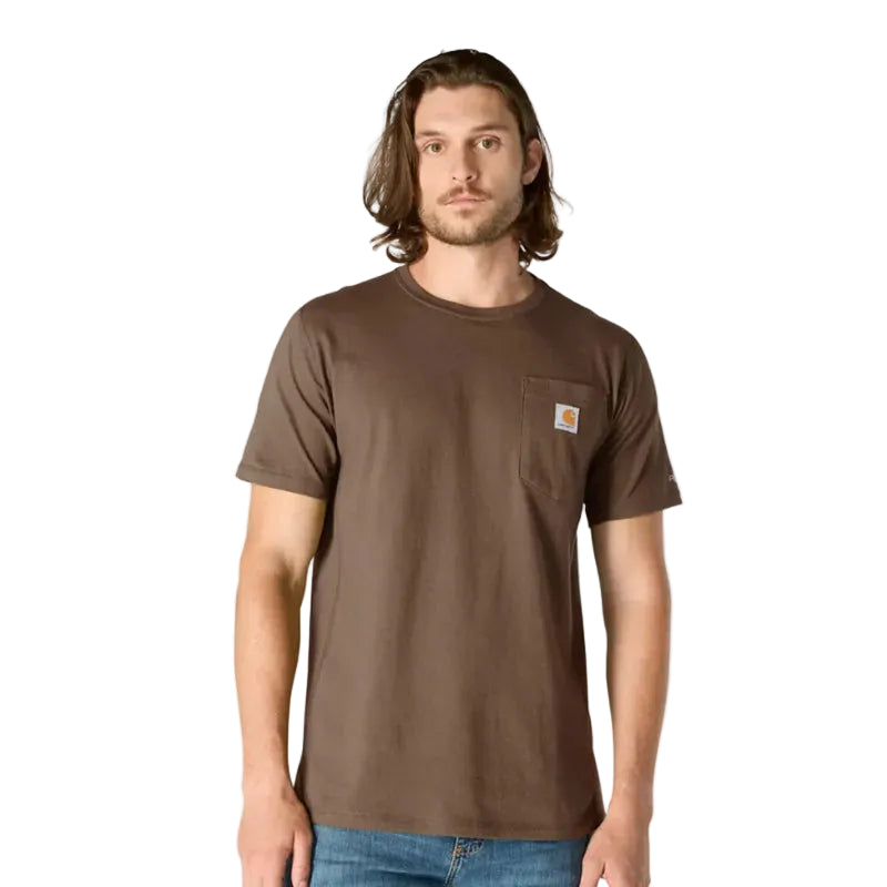 Carhartt Force Relaxed Fit Midweight Short Sleeve Pocket T-Shirt — Sepia