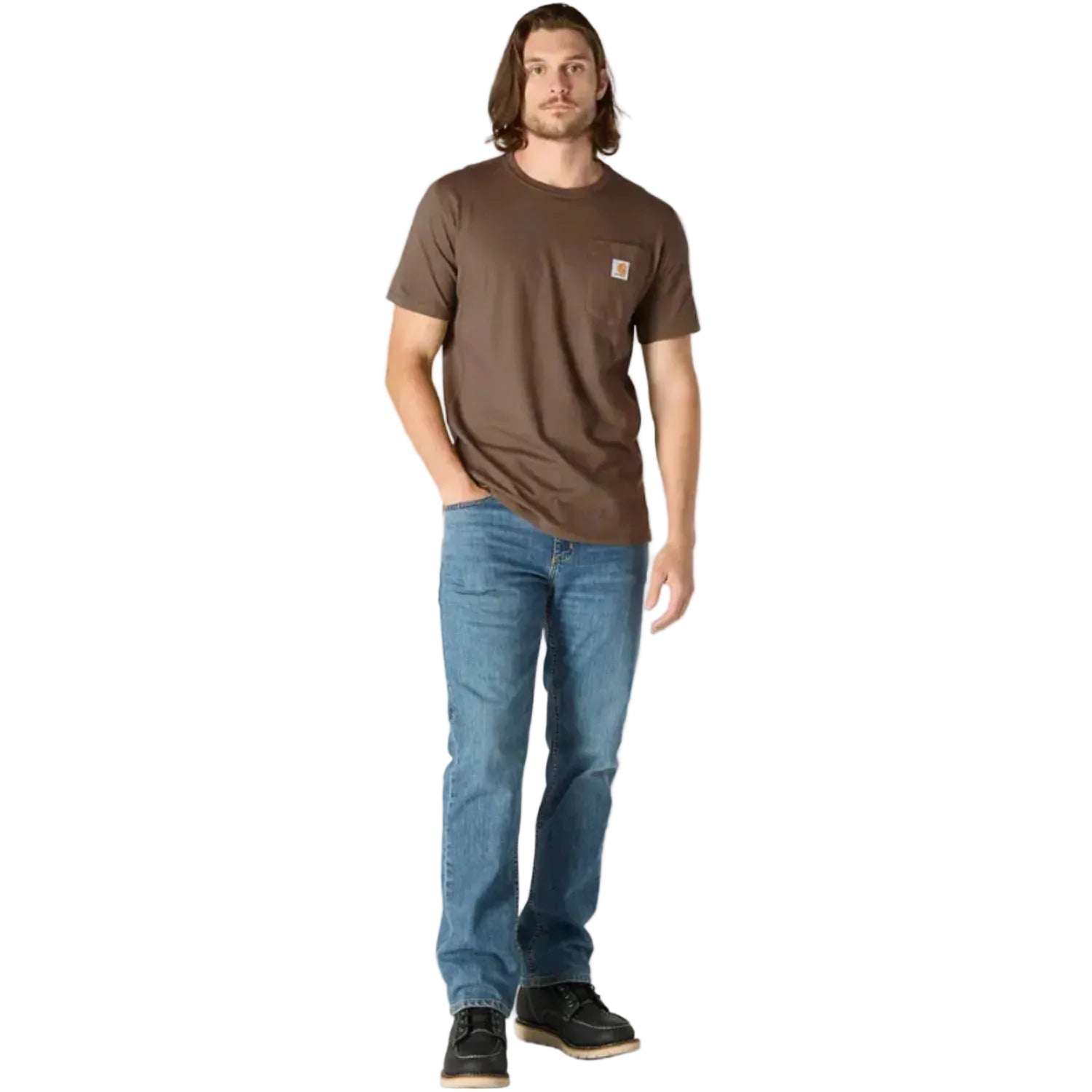 Carhartt Force Relaxed Fit Midweight Short Sleeve Pocket T-Shirt — Sepia