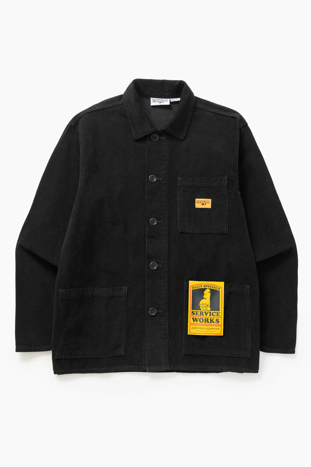 SERVICE WORKS CORDUROY CHORE SHIRT - BLACK