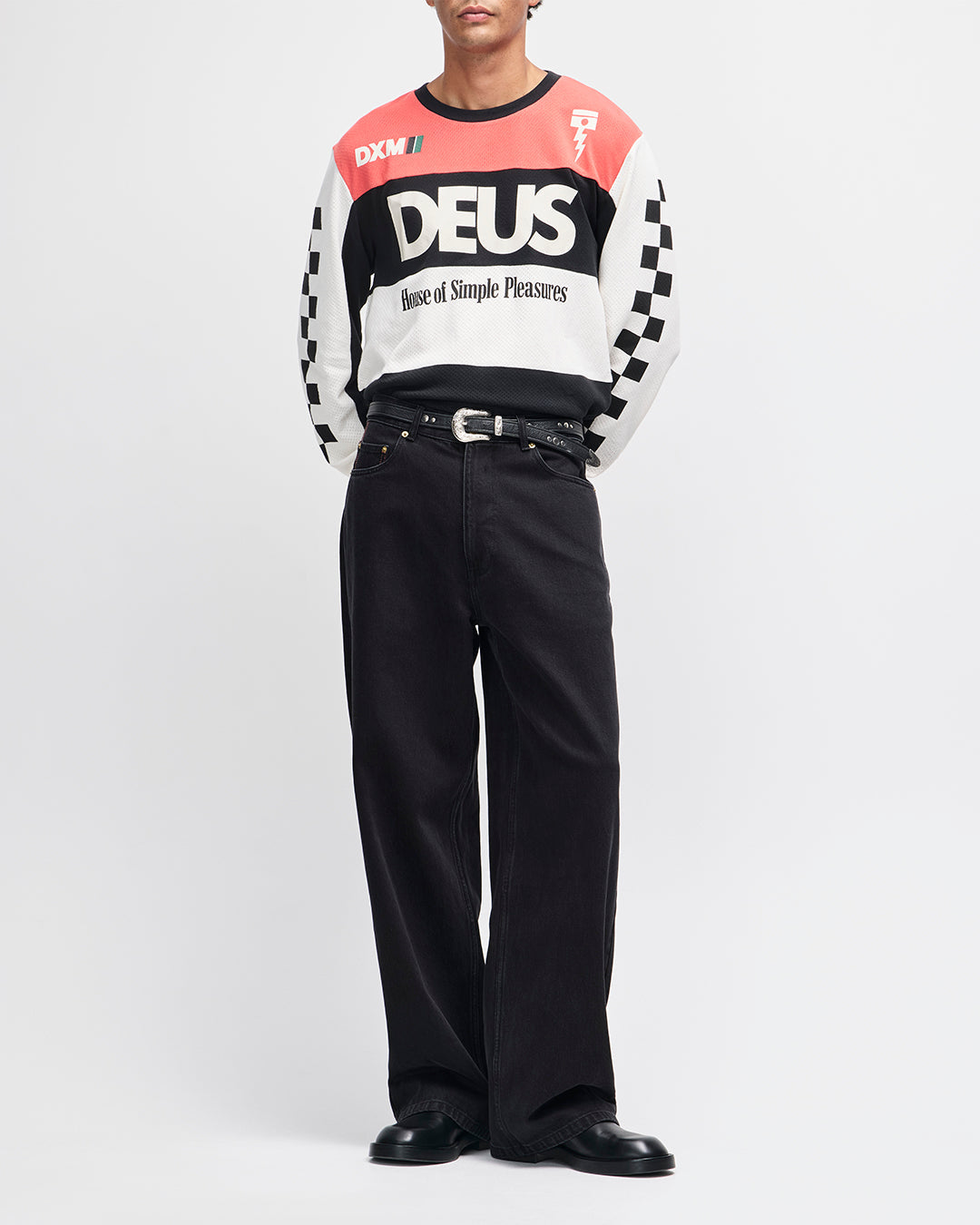 DEUS EX MACHINA VILANDER MOTO JERSEY - VALIANT RED COMBO