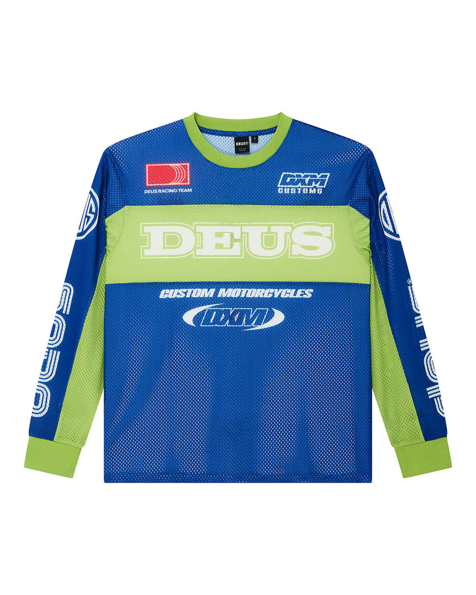 DEUS EX MACHINA STEP OUT MOTO JERSEY - BLUE