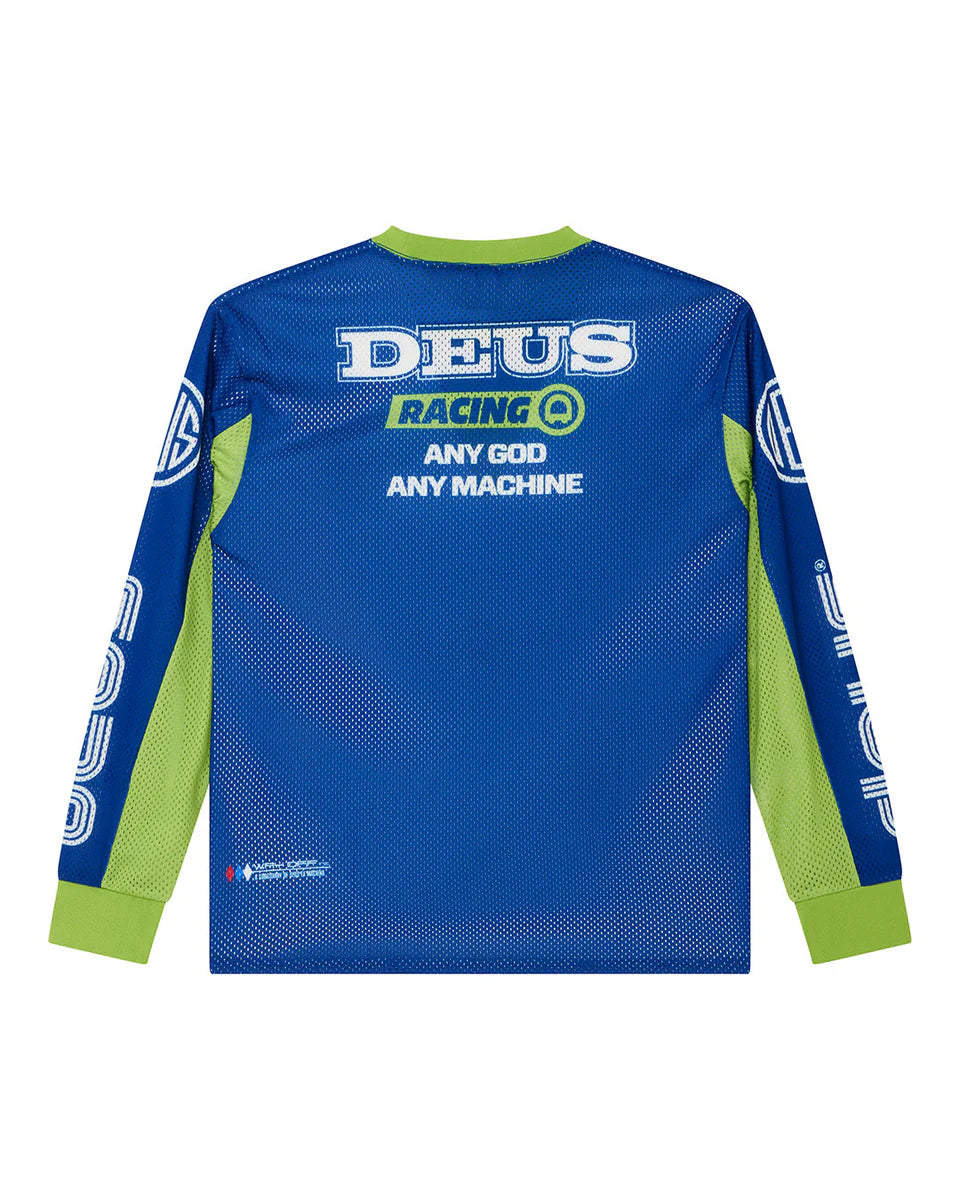 DEUS EX MACHINA STEP OUT MOTO JERSEY - BLUE