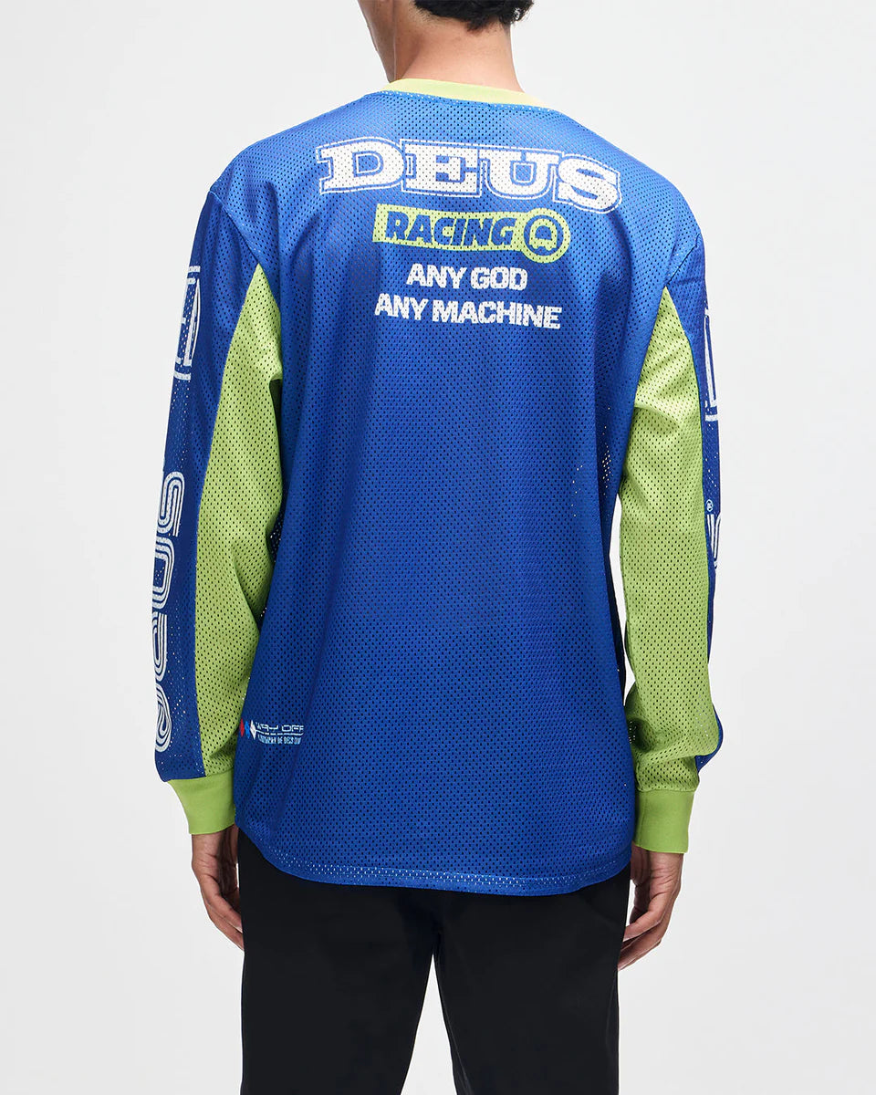 DEUS EX MACHINA STEP OUT MOTO JERSEY - BLUE