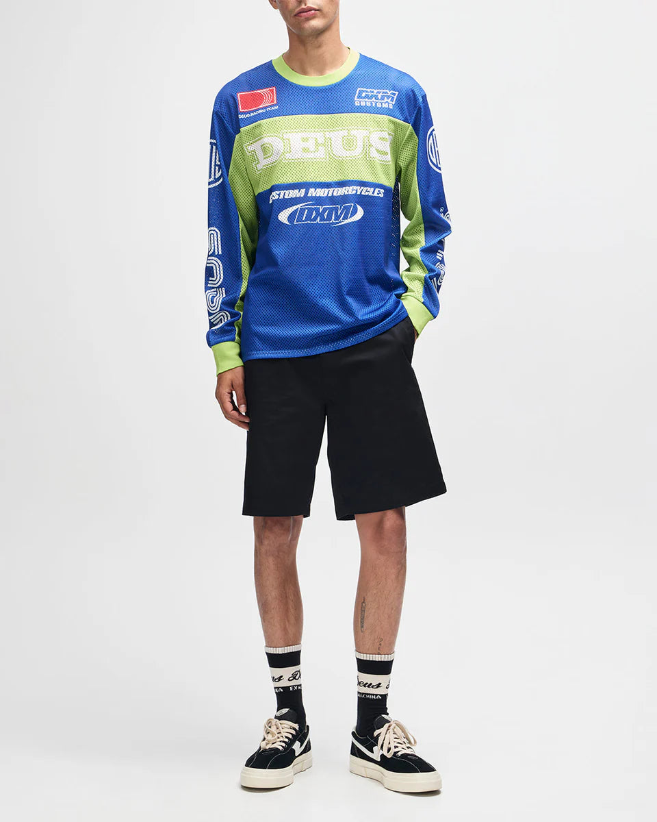 DEUS EX MACHINA STEP OUT MOTO JERSEY - BLUE