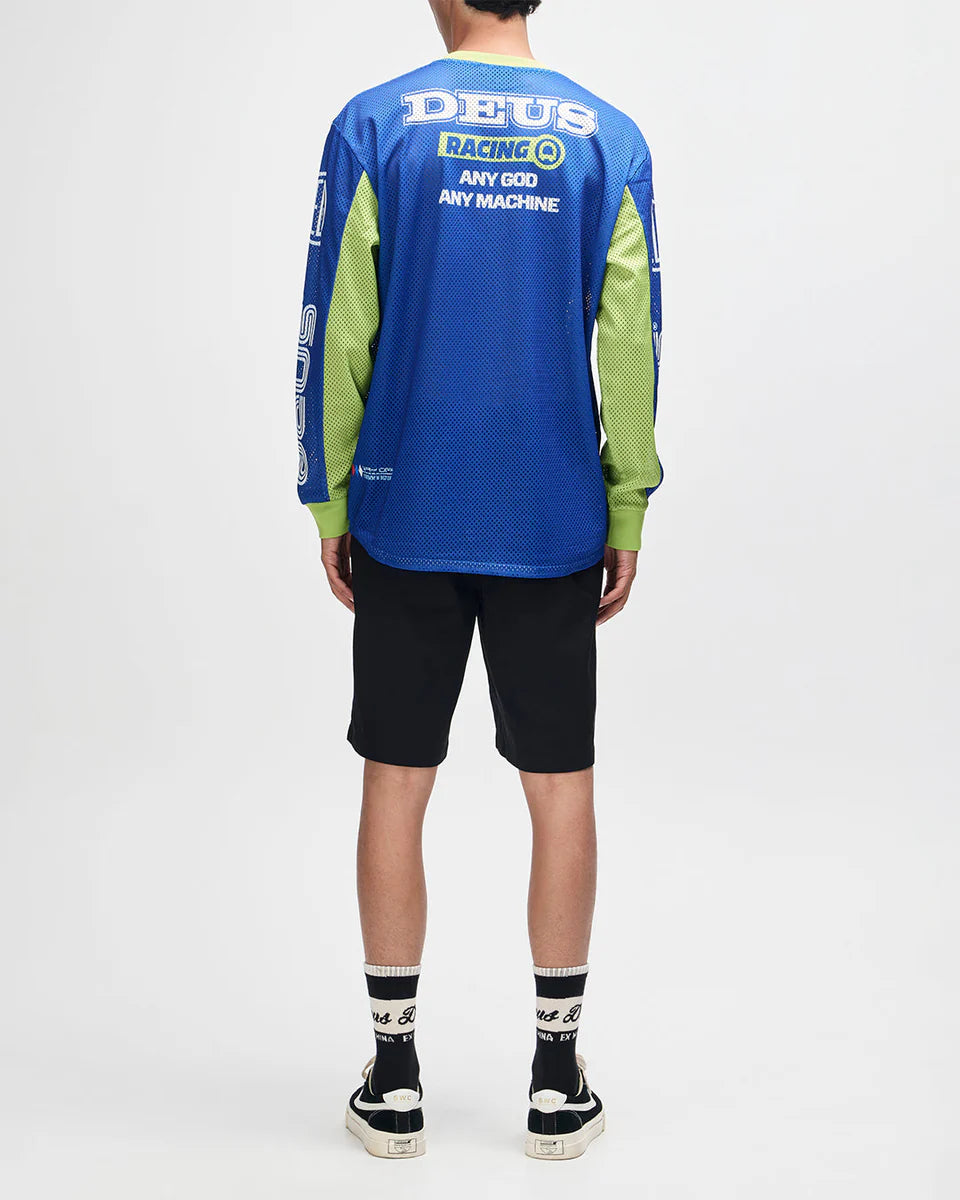 DEUS EX MACHINA STEP OUT MOTO JERSEY - BLUE