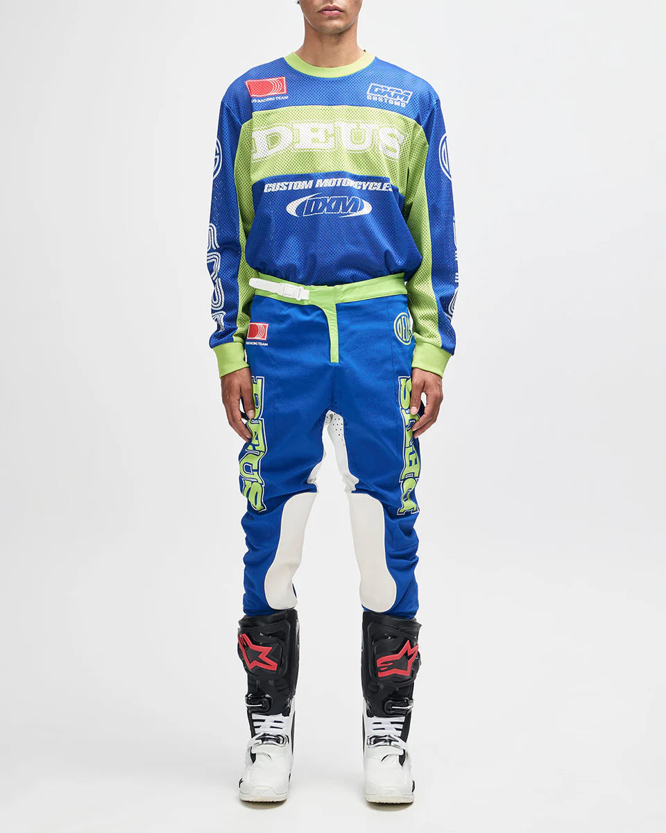 DEUS EX MACHINA STEP OUT MOTO JERSEY - BLUE