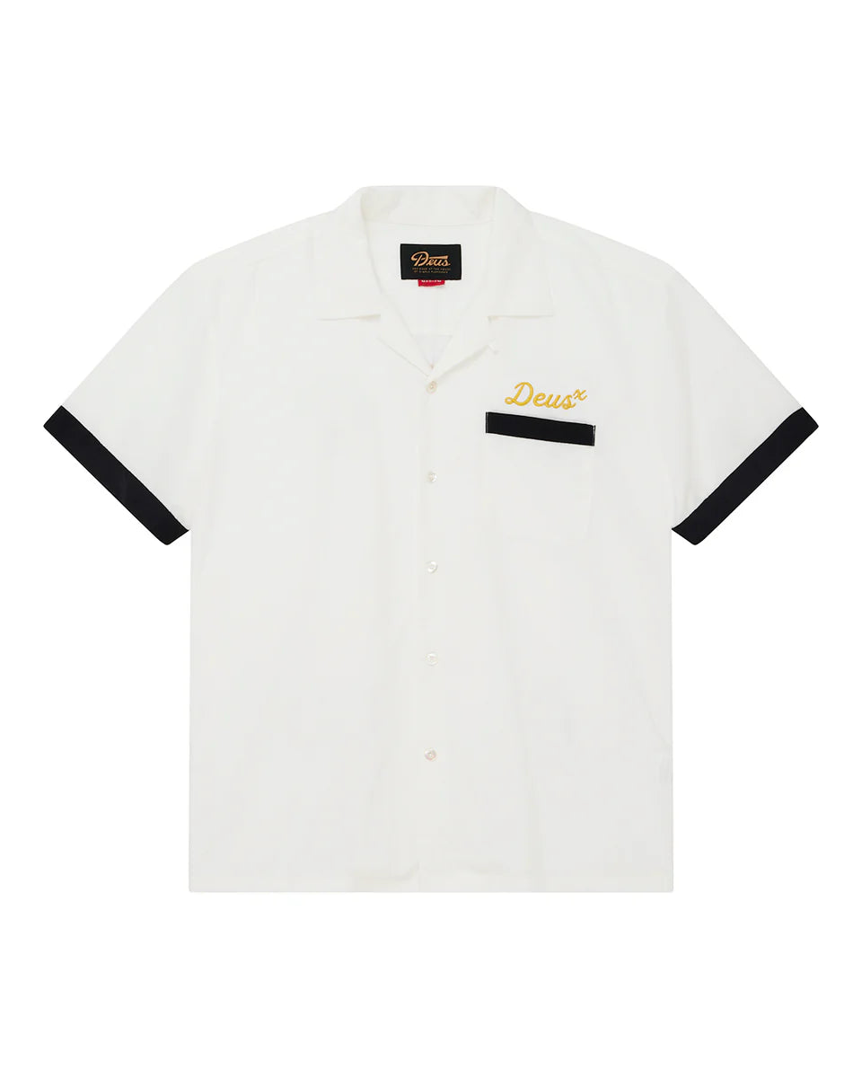DEUS EX MACHINA HISSSTERICAL BOWLING SHIRT - VINTAGE WHITE