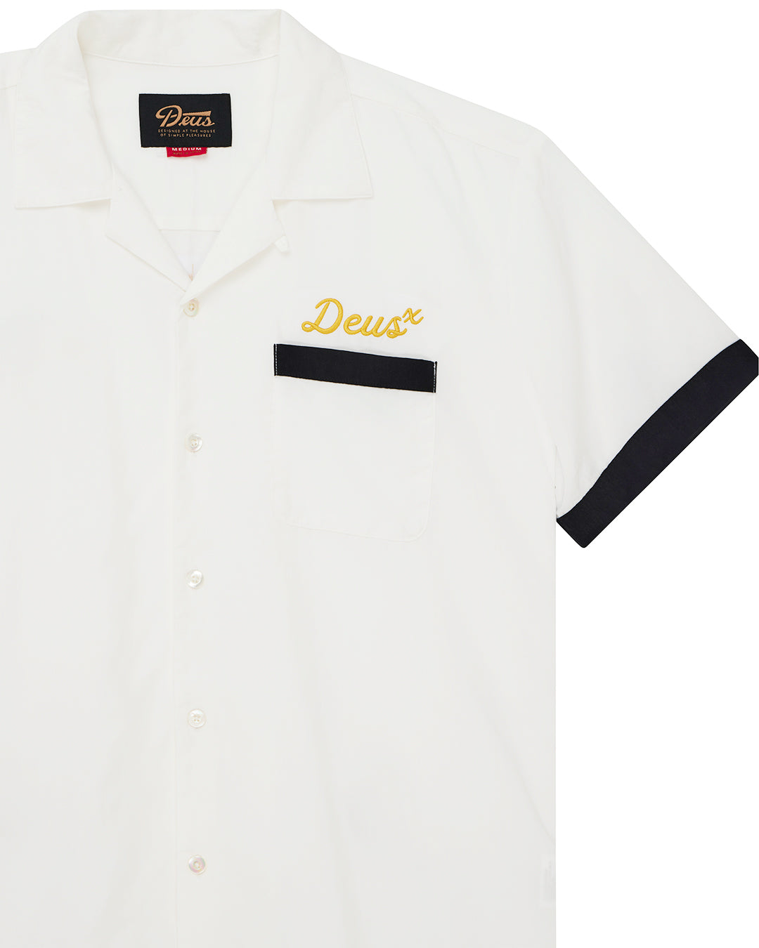 DEUS EX MACHINA Hisssterical Bowling Shirt - Vintage White