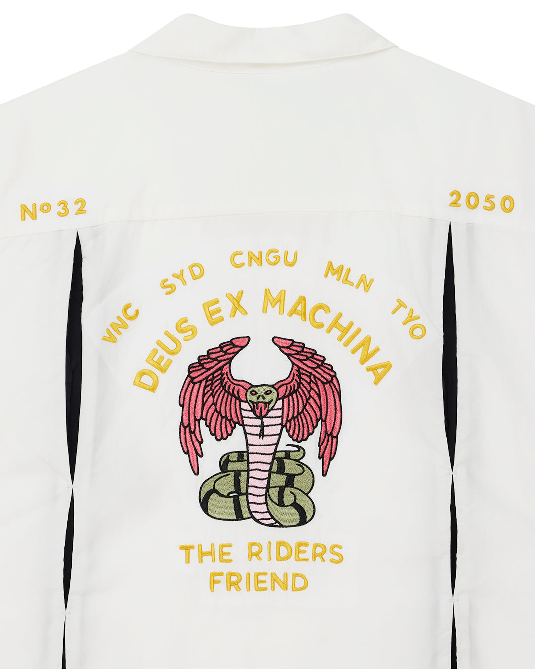 DEUS EX MACHINA Hisssterical Bowling Shirt - Vintage White