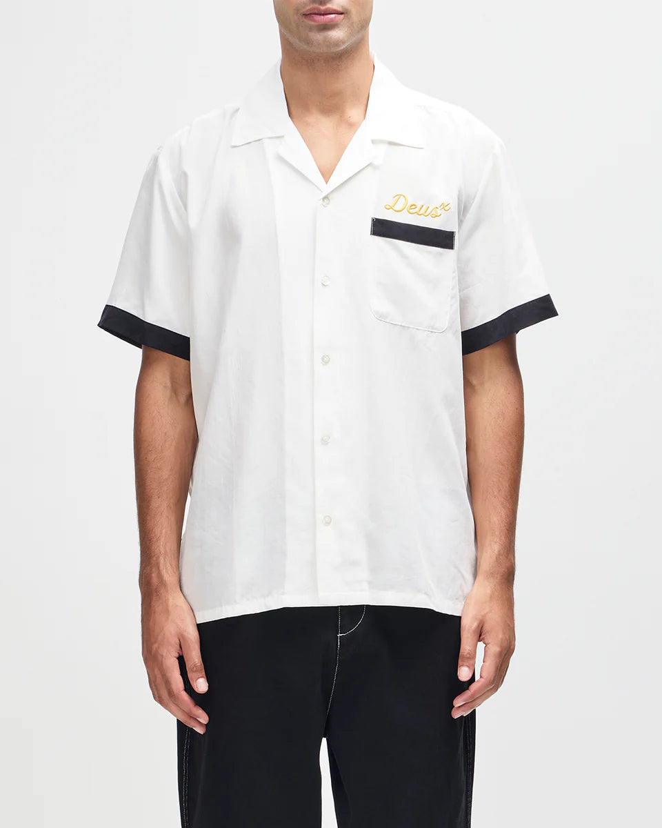 DEUS EX MACHINA HISSSTERICAL BOWLING SHIRT - VINTAGE WHITE