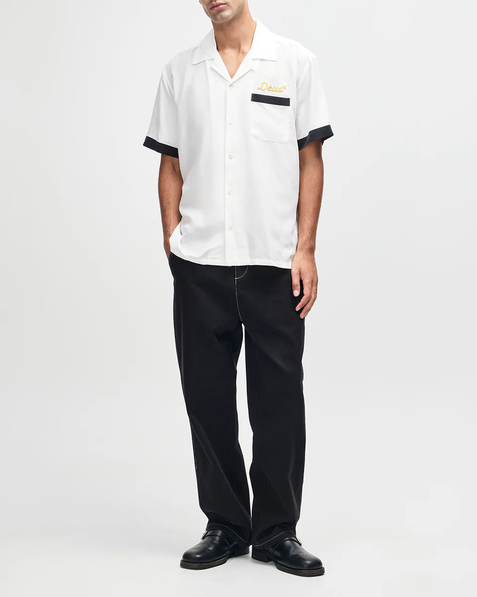 DEUS EX MACHINA HISSSTERICAL BOWLING SHIRT - VINTAGE WHITE