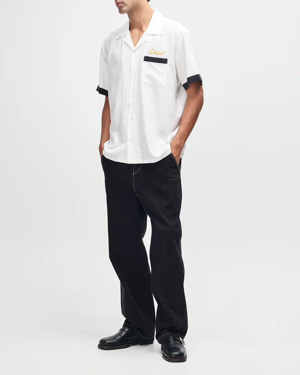 DEUS EX MACHINA HISSSTERICAL BOWLING SHIRT - VINTAGE WHITE